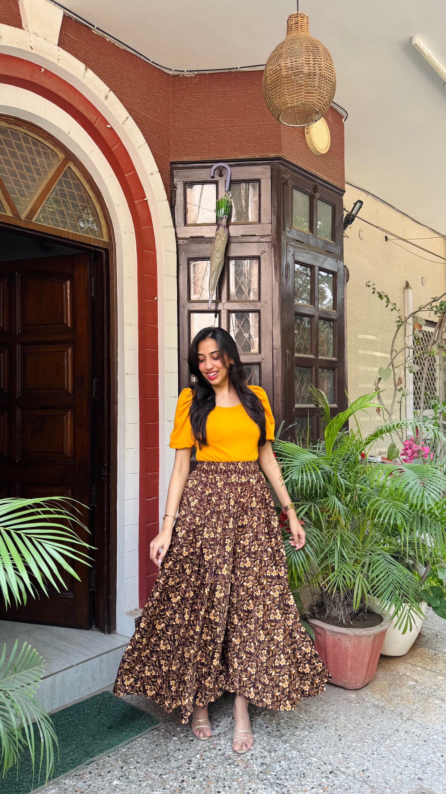 Honey Printed Palazzo (Free Size)