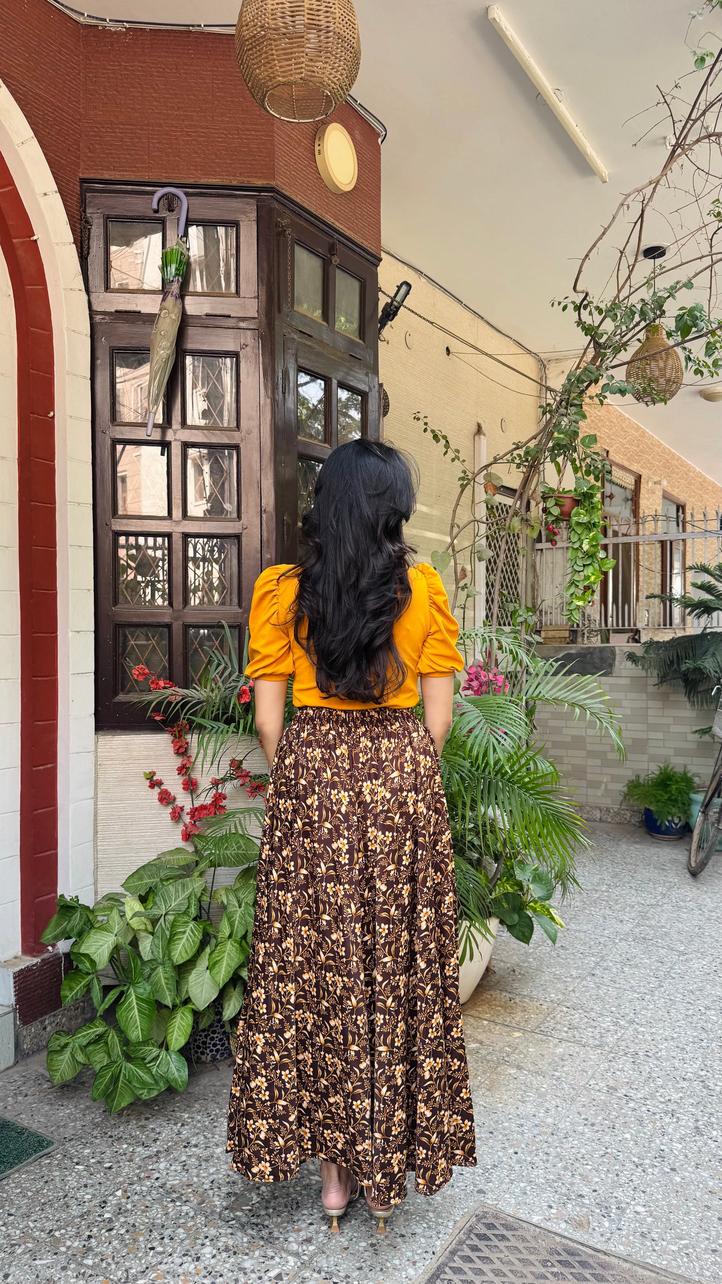 Honey Printed Palazzo (Free Size)