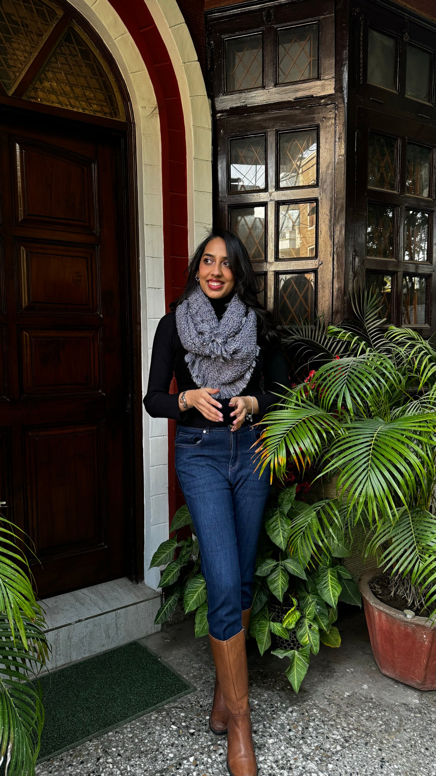 Fancy Woollen Scarf Free Size - Blue