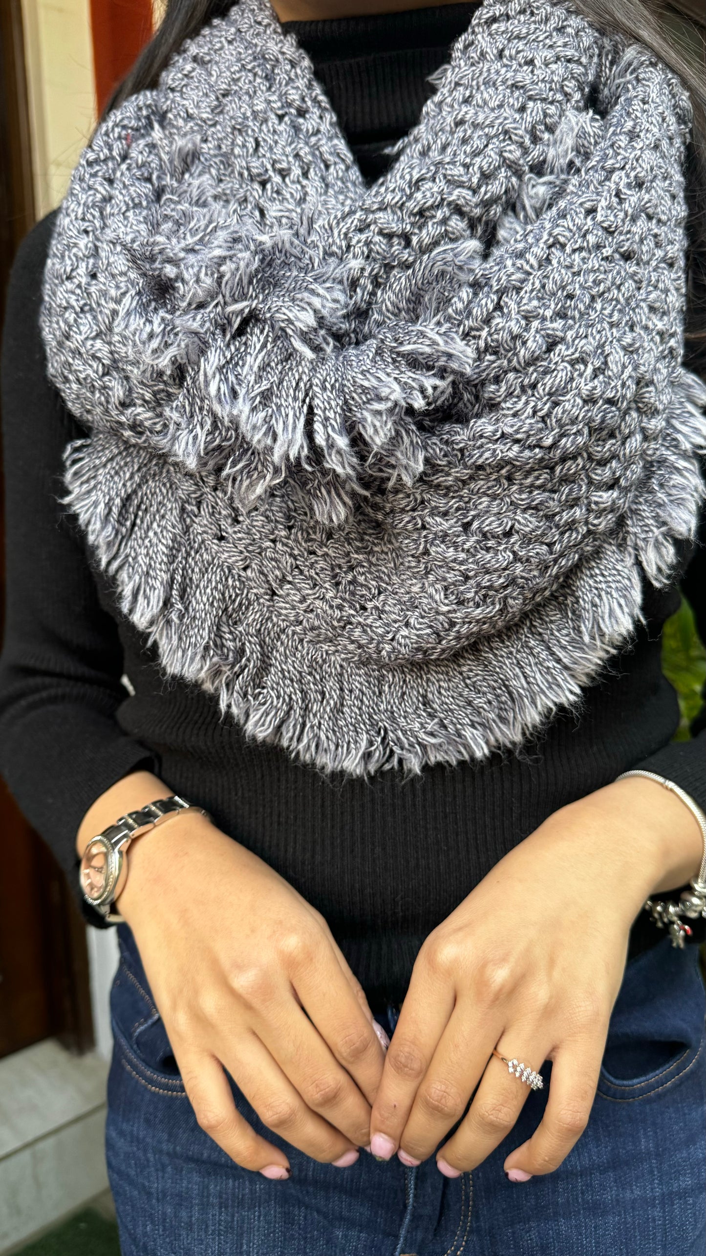Fancy Woollen Scarf Free Size - Blue