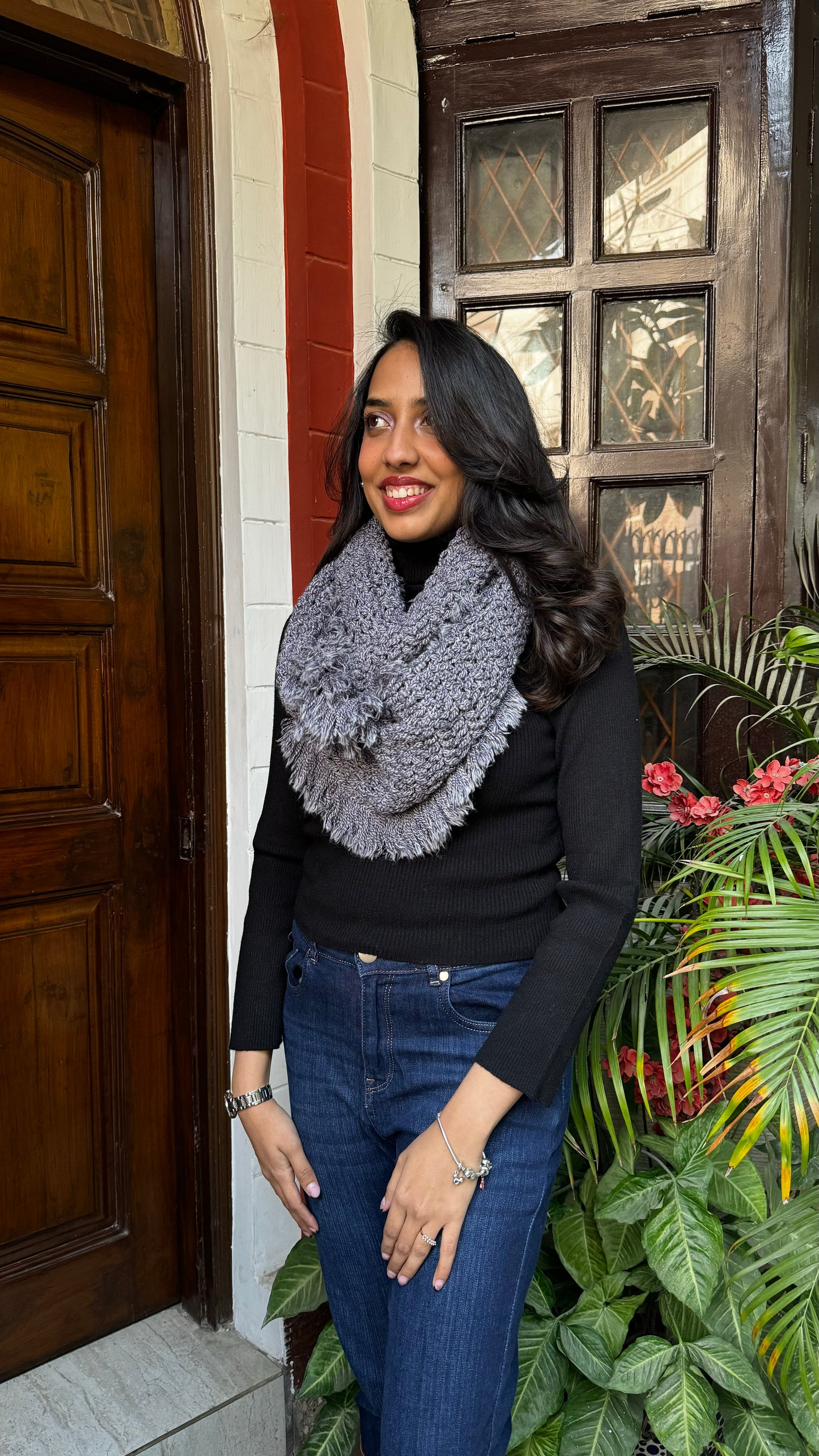 Fancy Woollen Scarf Free Size - Blue