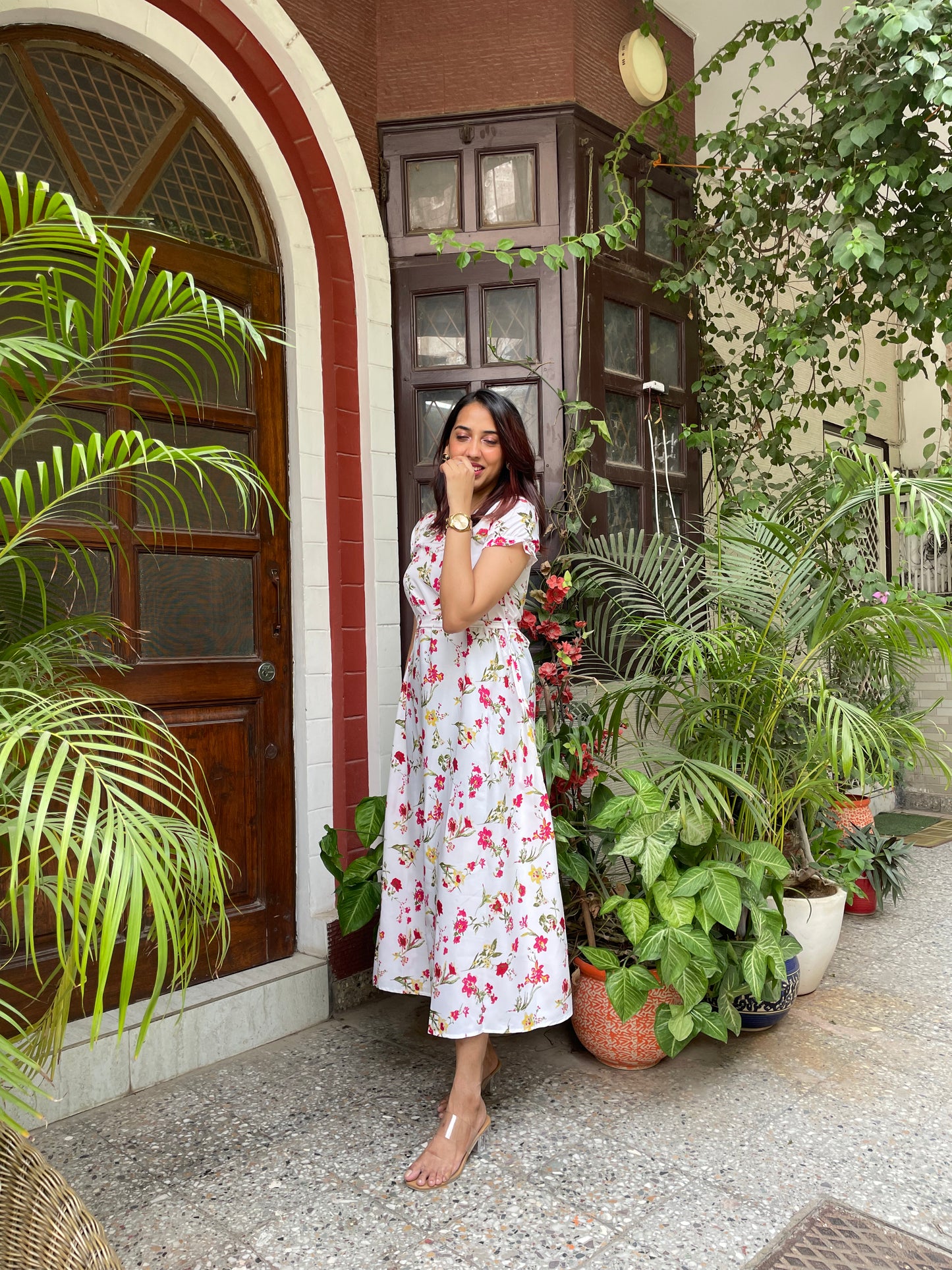 Floral Fantasy Maxi Dress- White