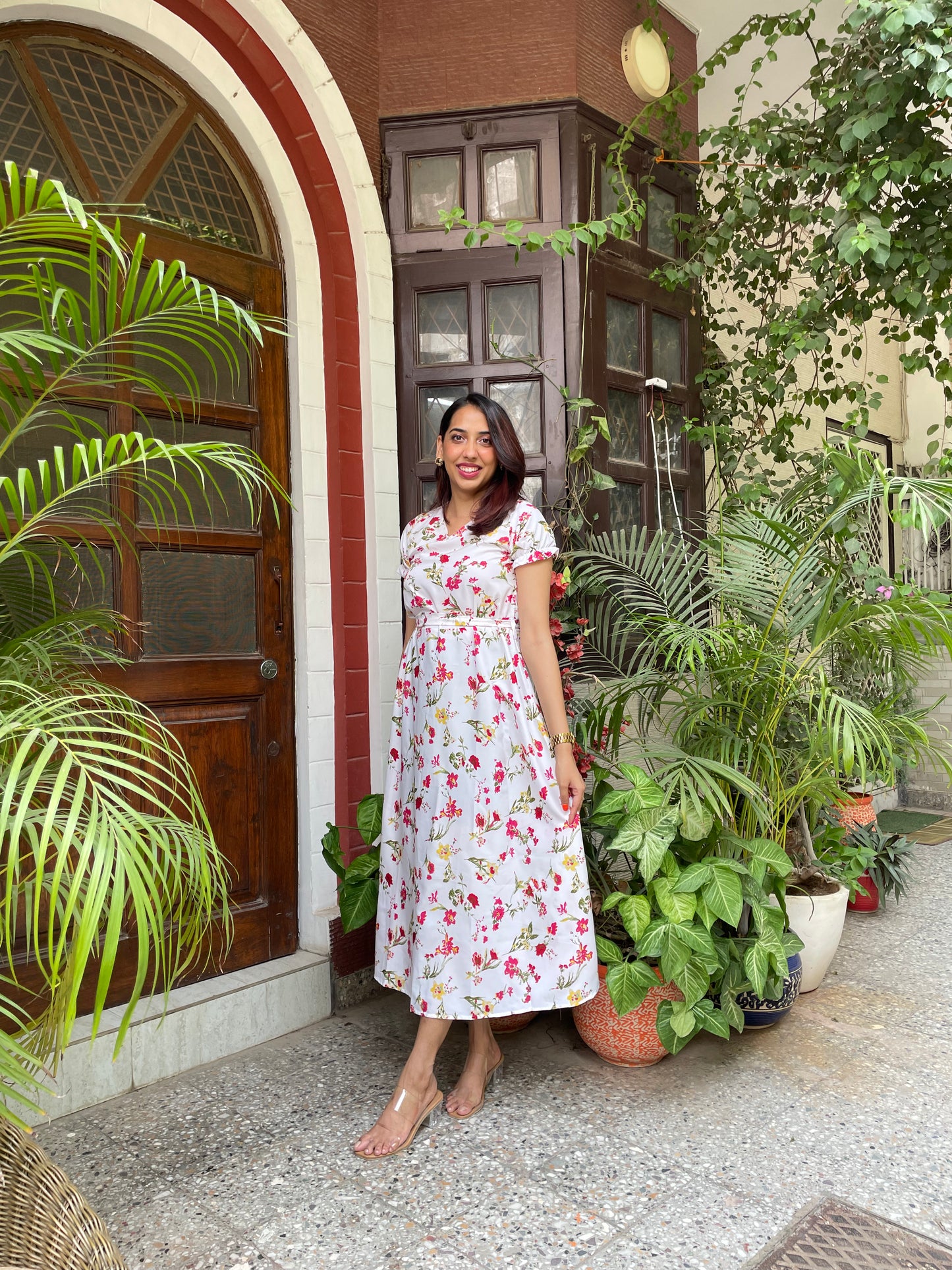 Floral Fantasy Maxi Dress- White