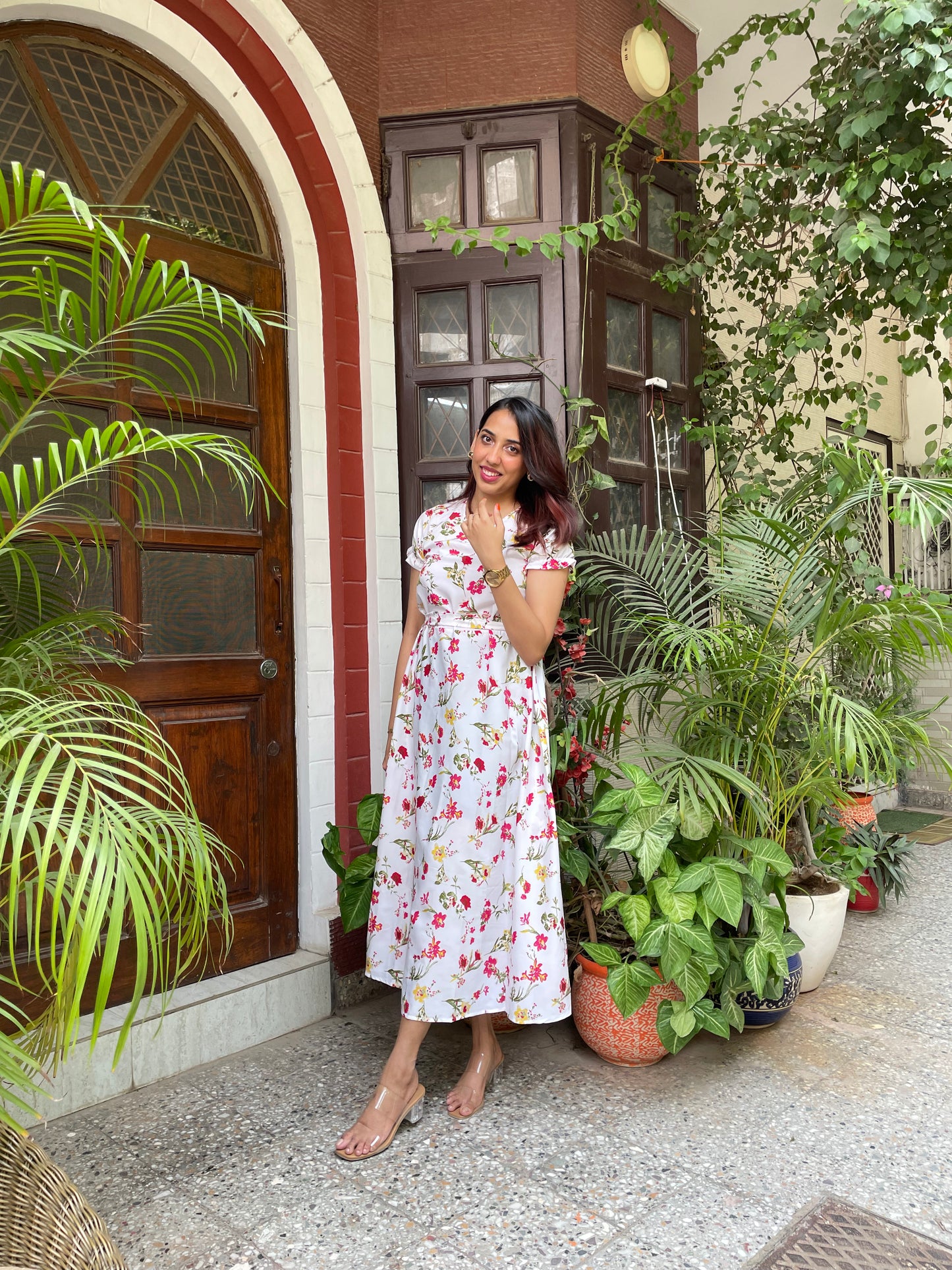 Floral Fantasy Maxi Dress- White