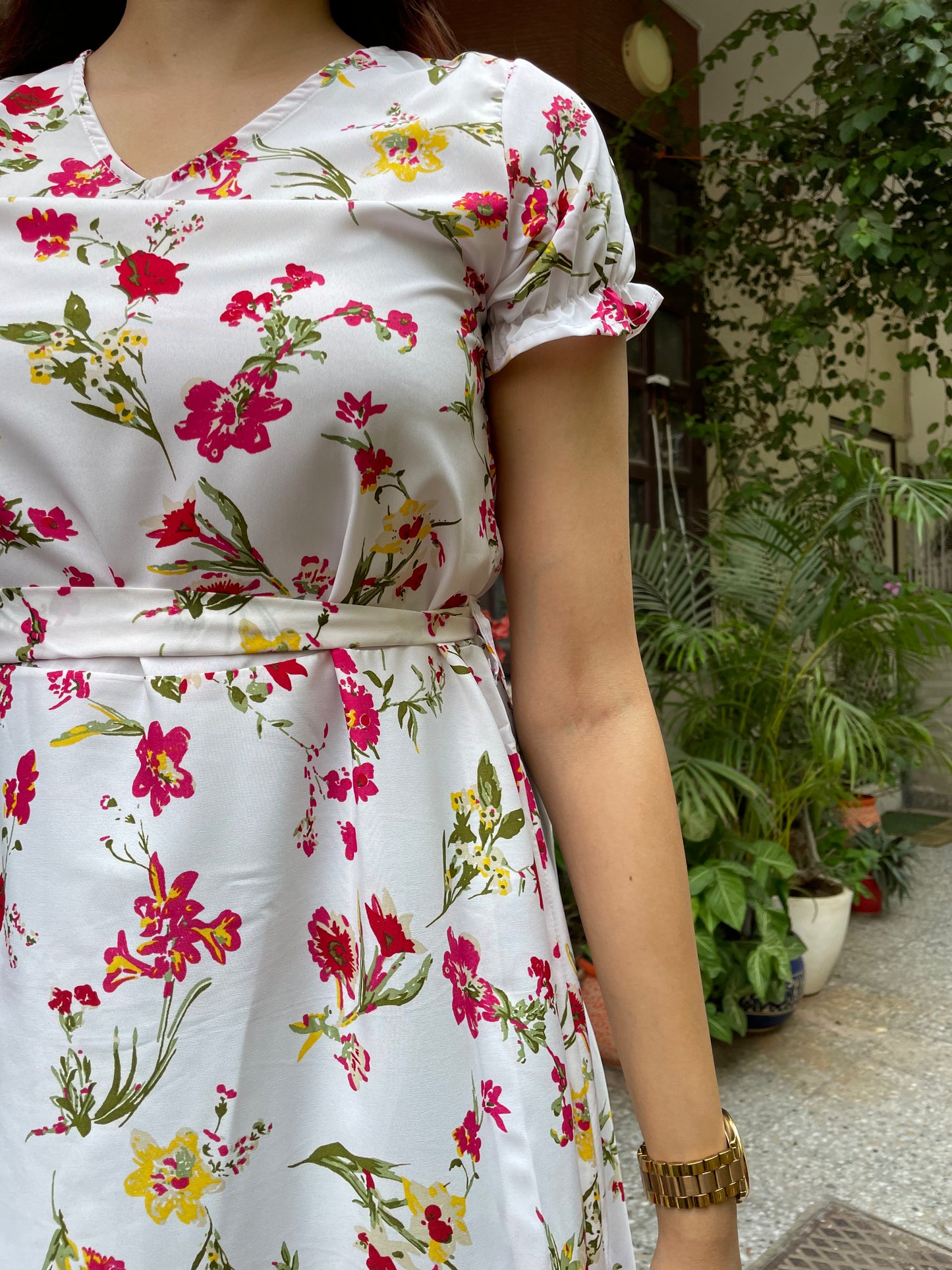 Floral Fantasy Maxi Dress- White