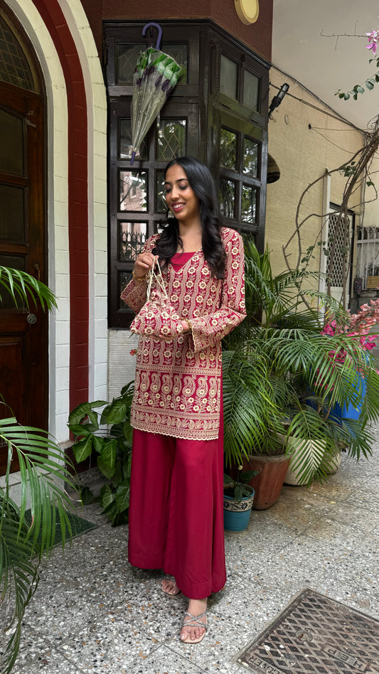 Zari Embroidery Potli Set - Maroon (Super Premium Collection)