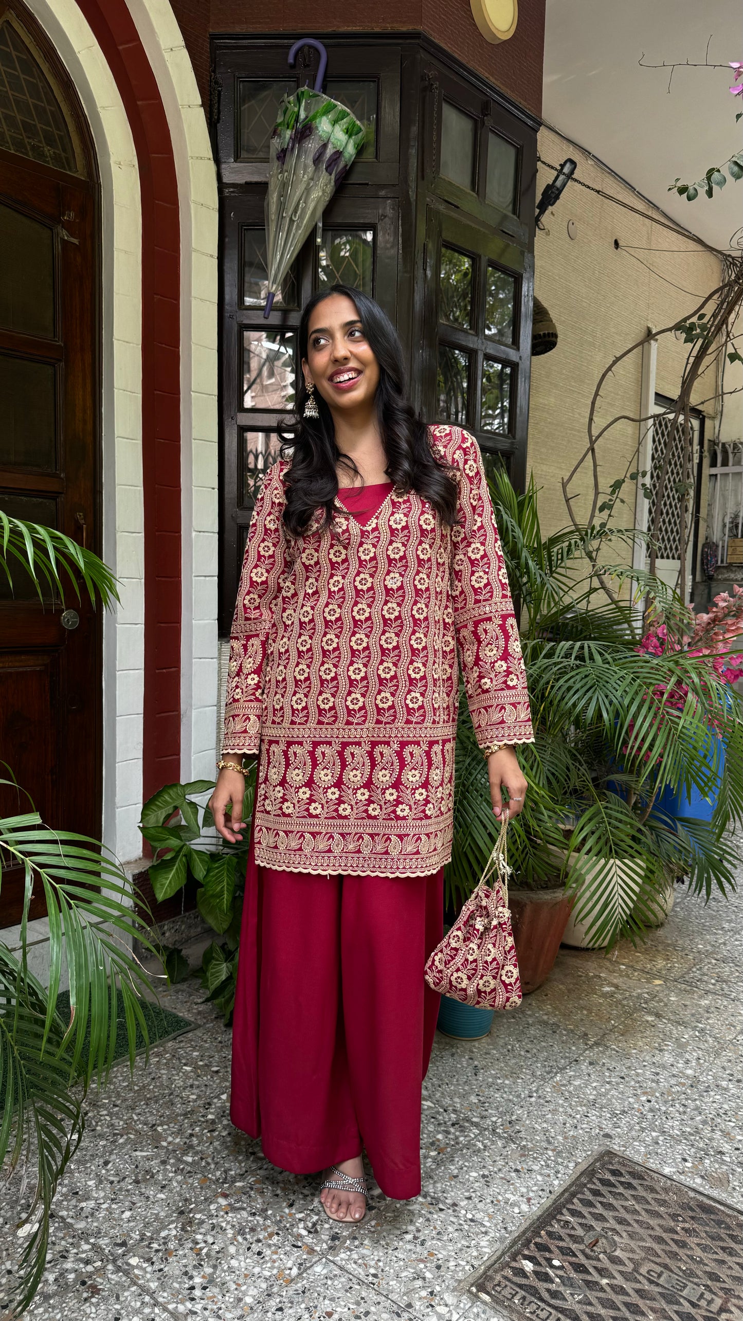Zari Embroidery Potli Set - Maroon (Super Premium Collection)
