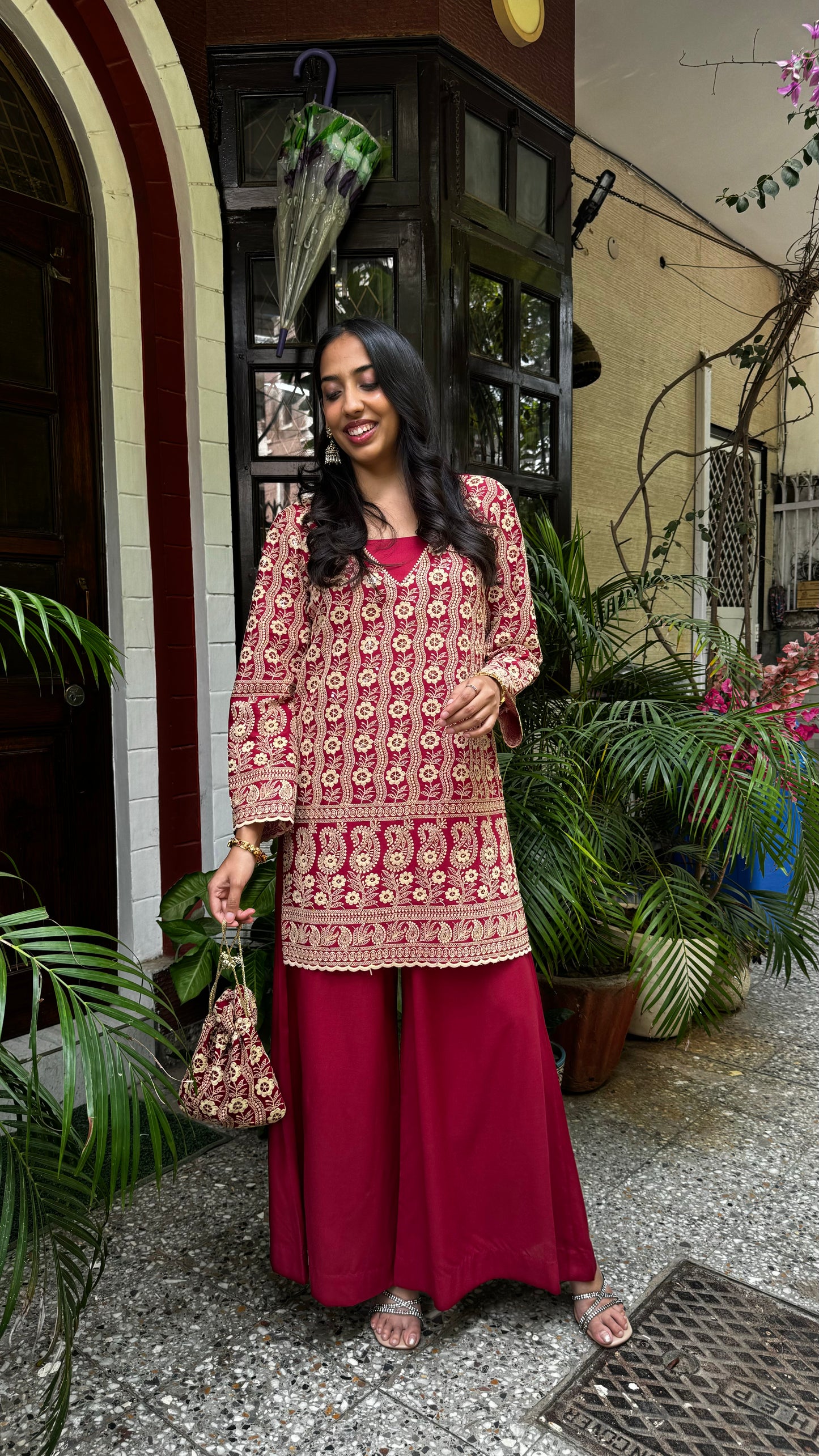 Zari Embroidery Potli Set - Maroon (Super Premium Collection)