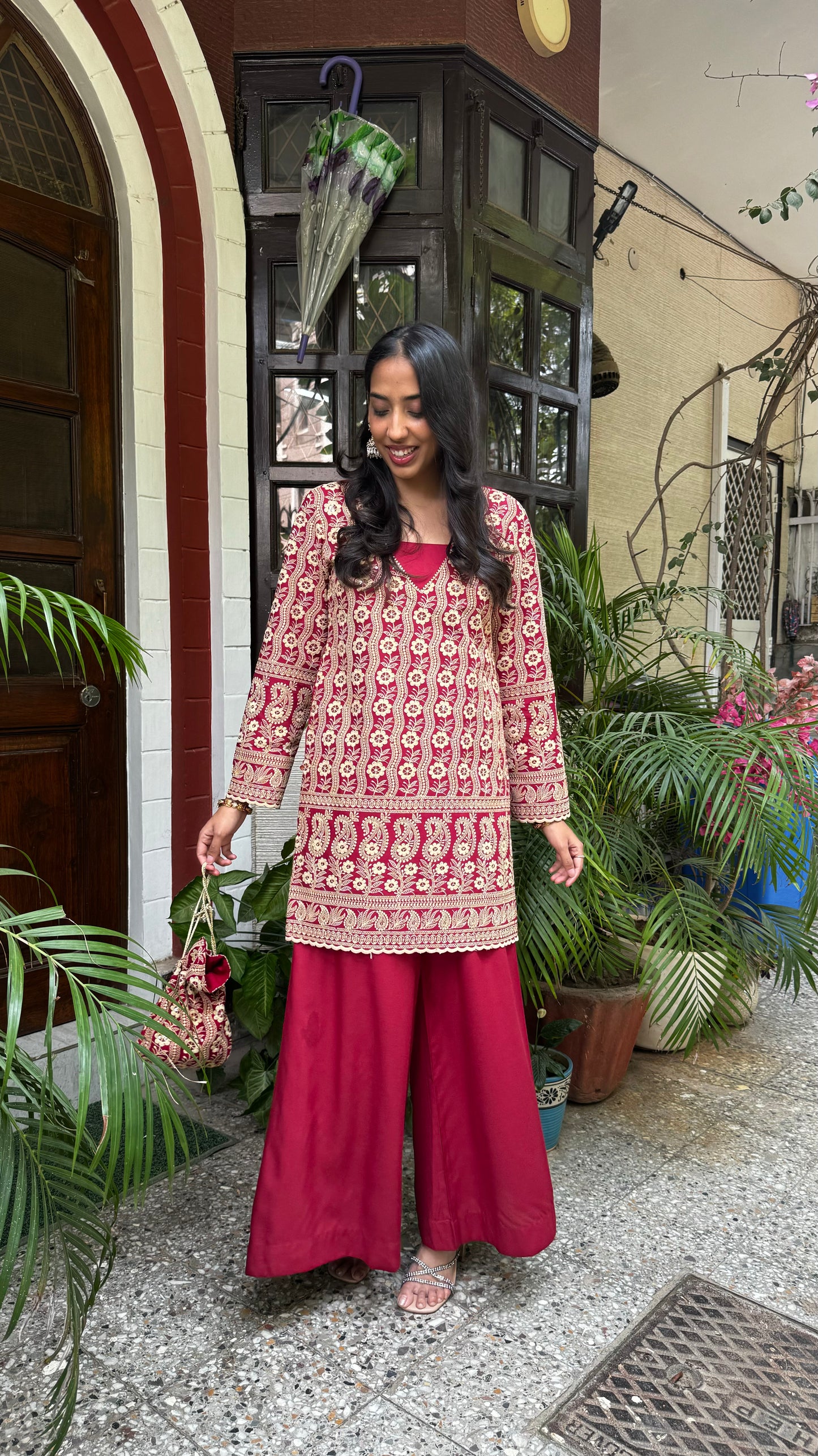 Zari Embroidery Potli Set - Maroon (Super Premium Collection)