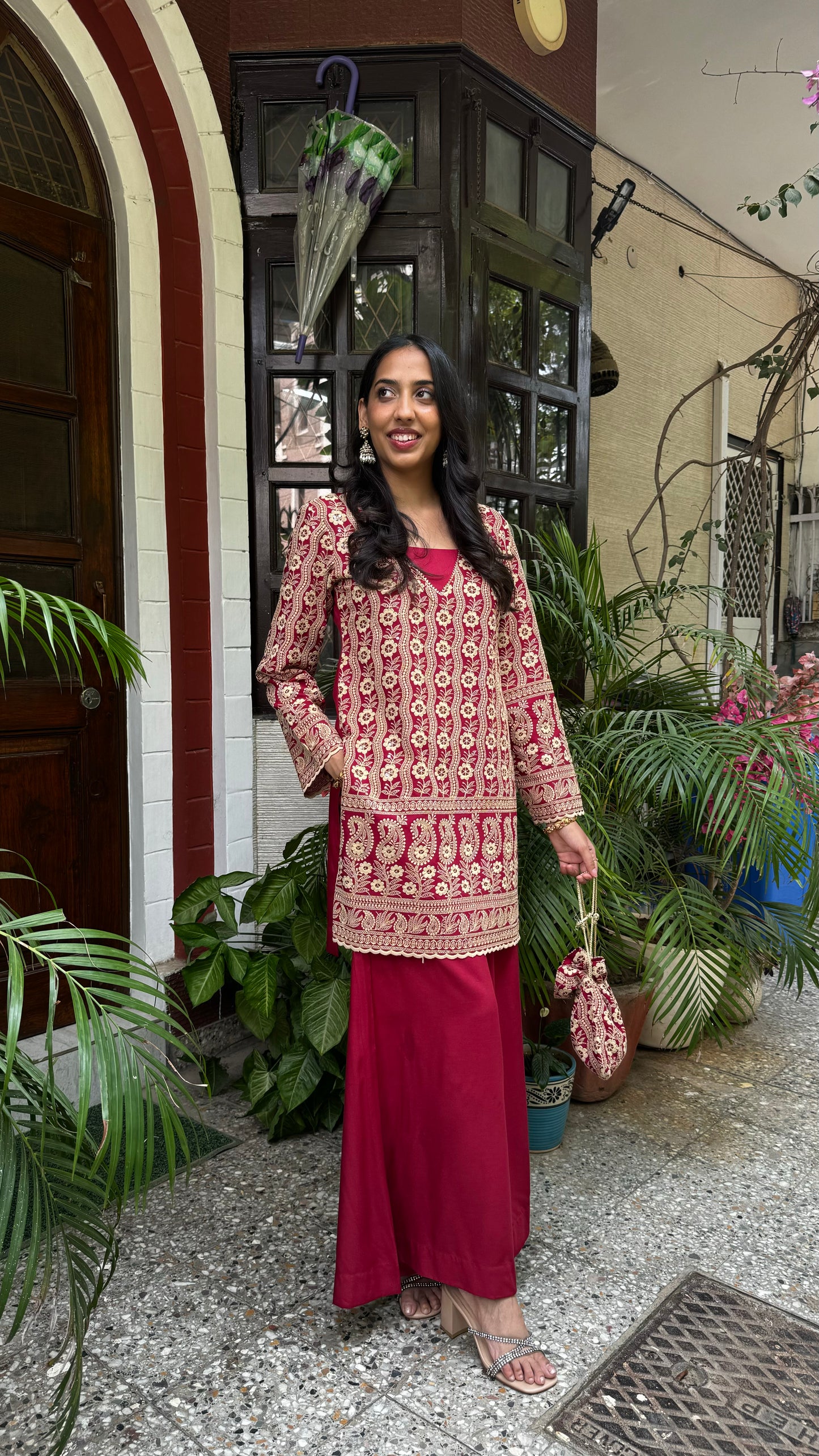 Zari Embroidery Potli Set - Maroon (Super Premium Collection)