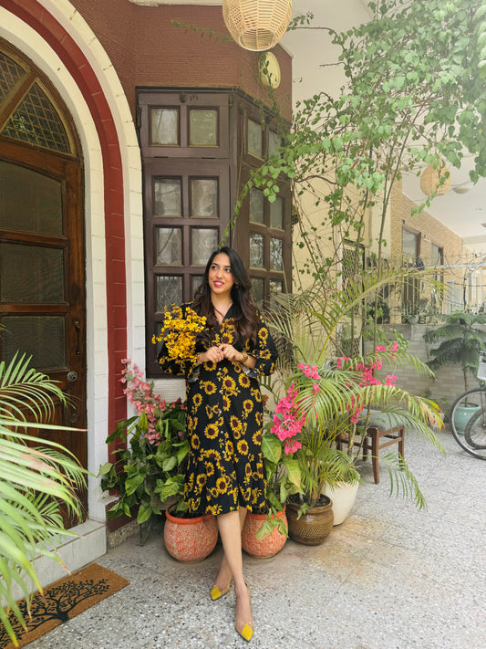 Silly Sunflower Dress (Luxe Collection) - Midi