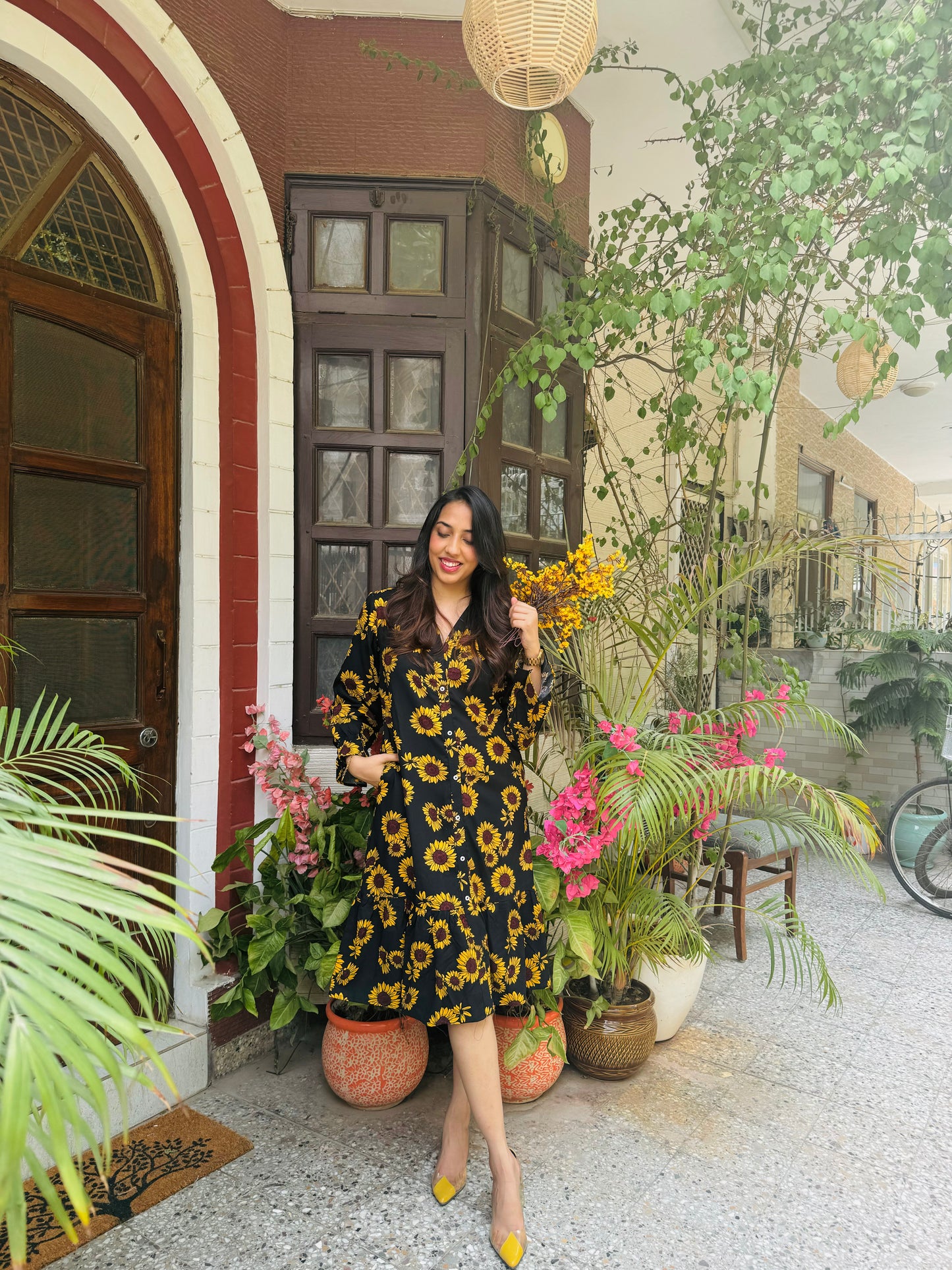 Silly Sunflower Dress (Luxe Collection) - Midi