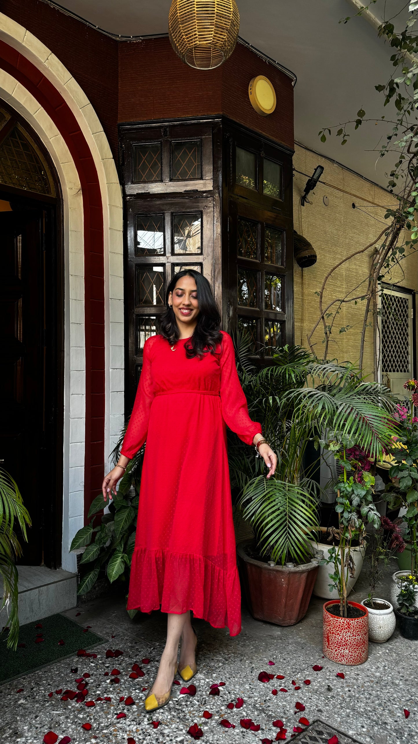 Dreamy Drapes Dress- Red (Luxe Collection)