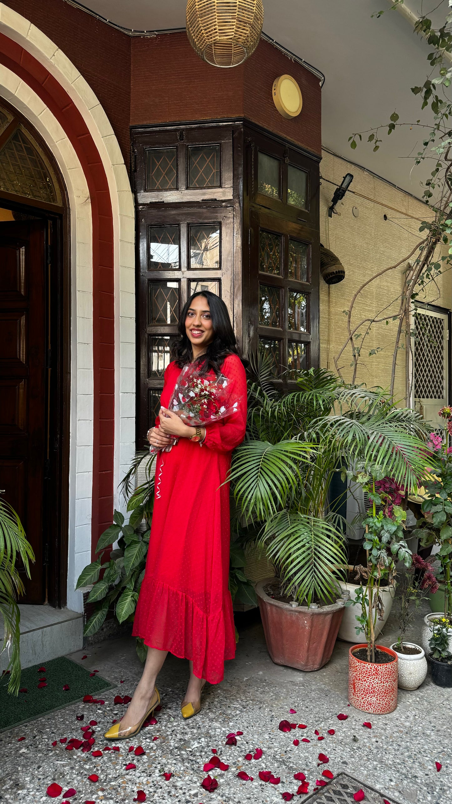 Dreamy Drapes Dress- Red (Luxe Collection)