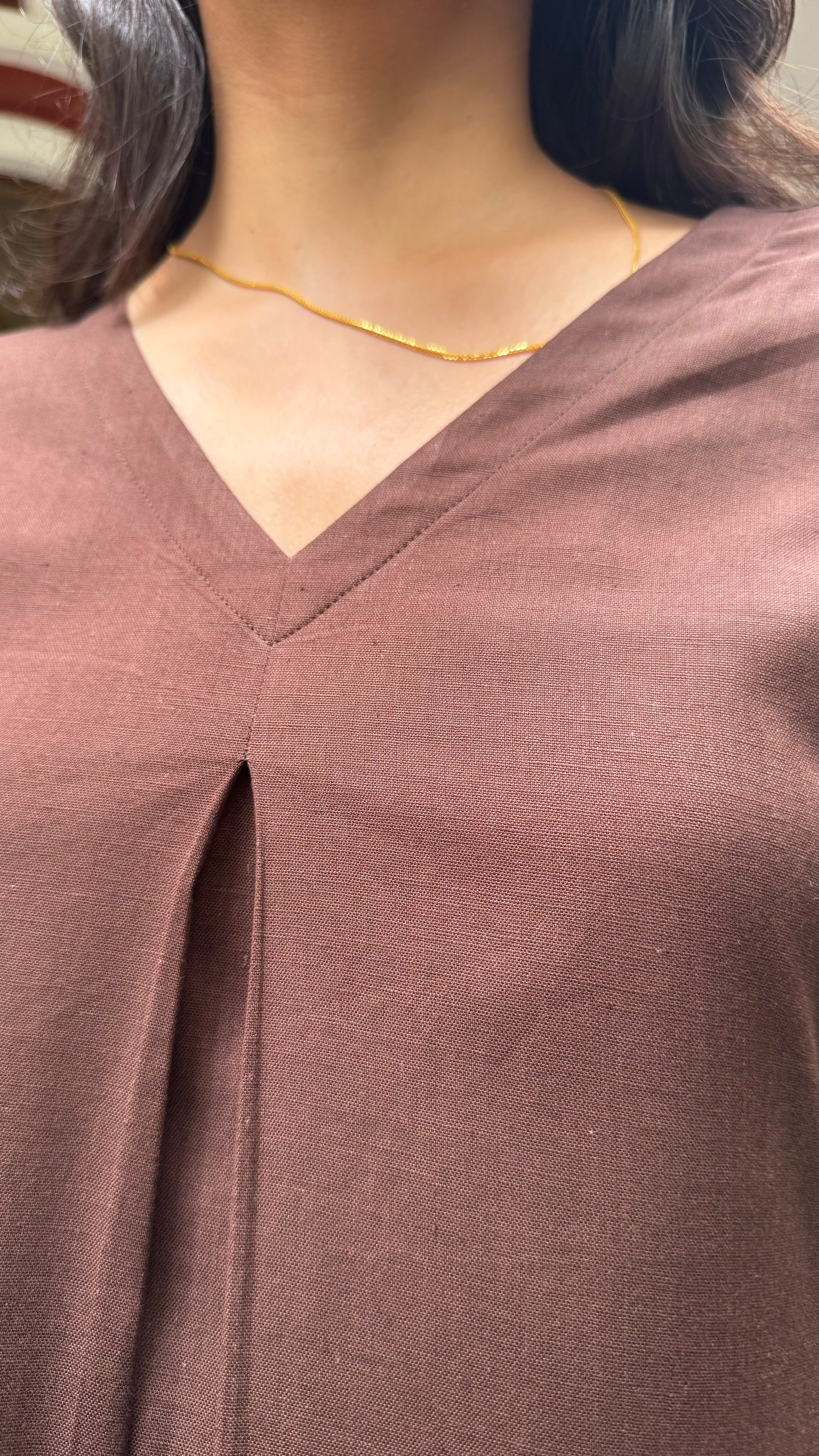 A-Line Cotton/Linen Set – Brown (Premium Collection)