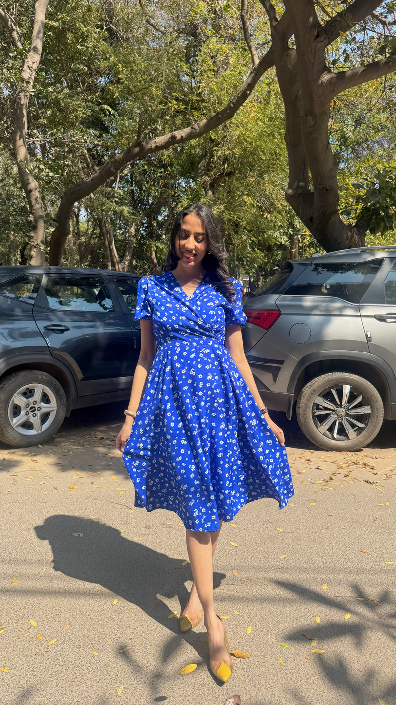 Floral Bliss Printed Wrap Dress