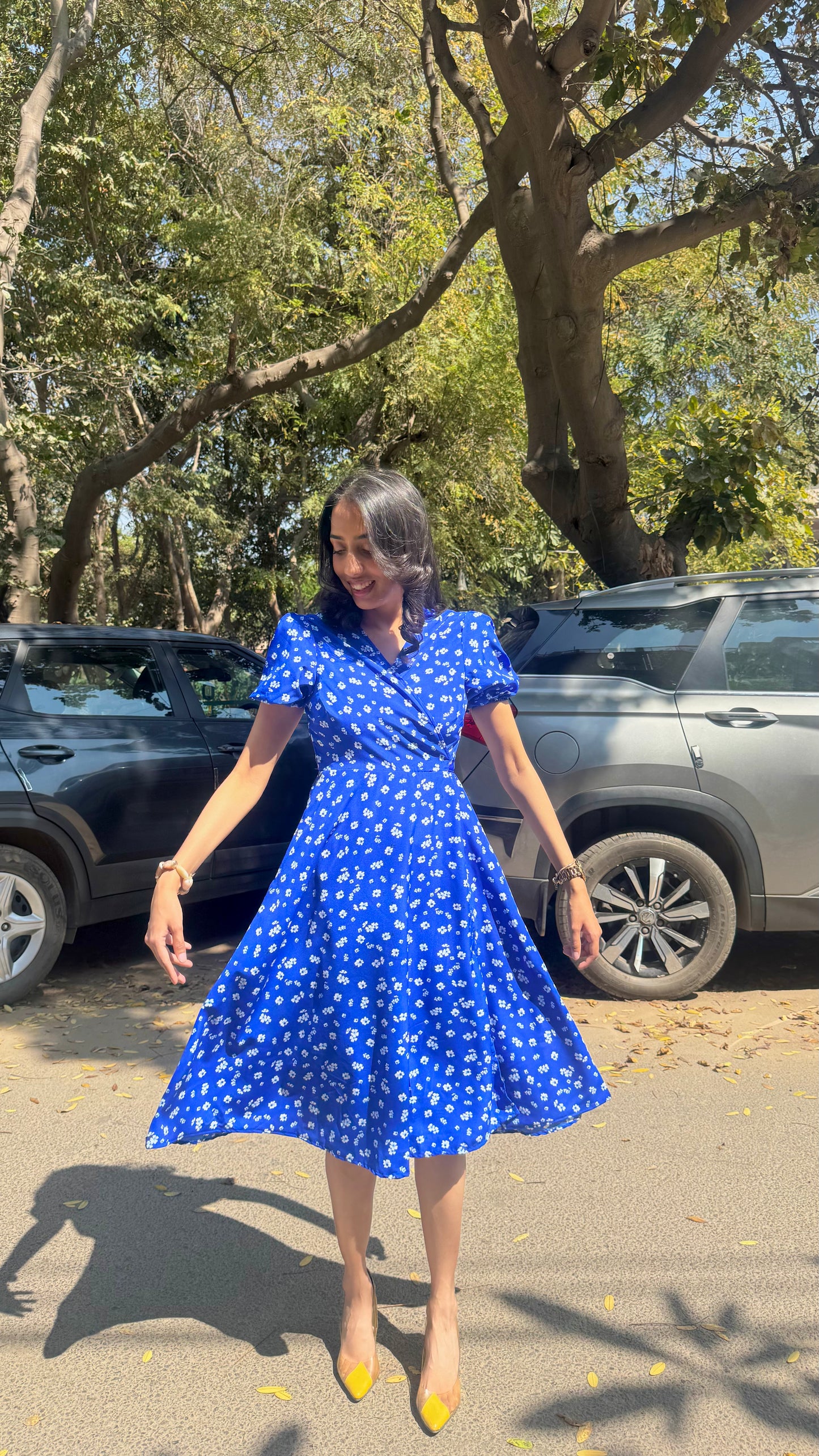 Floral Bliss Printed Wrap Dress