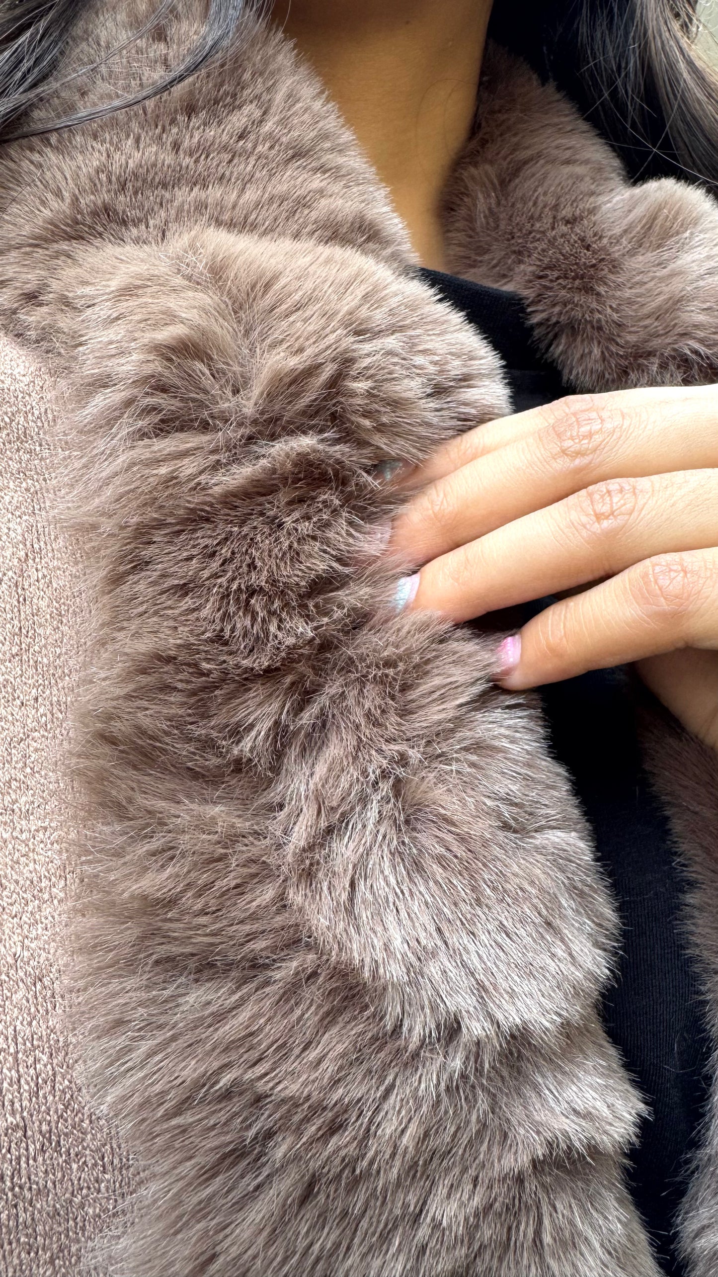 Luxury Brown/Beige Fur Ombre Shrug - (Free Size)