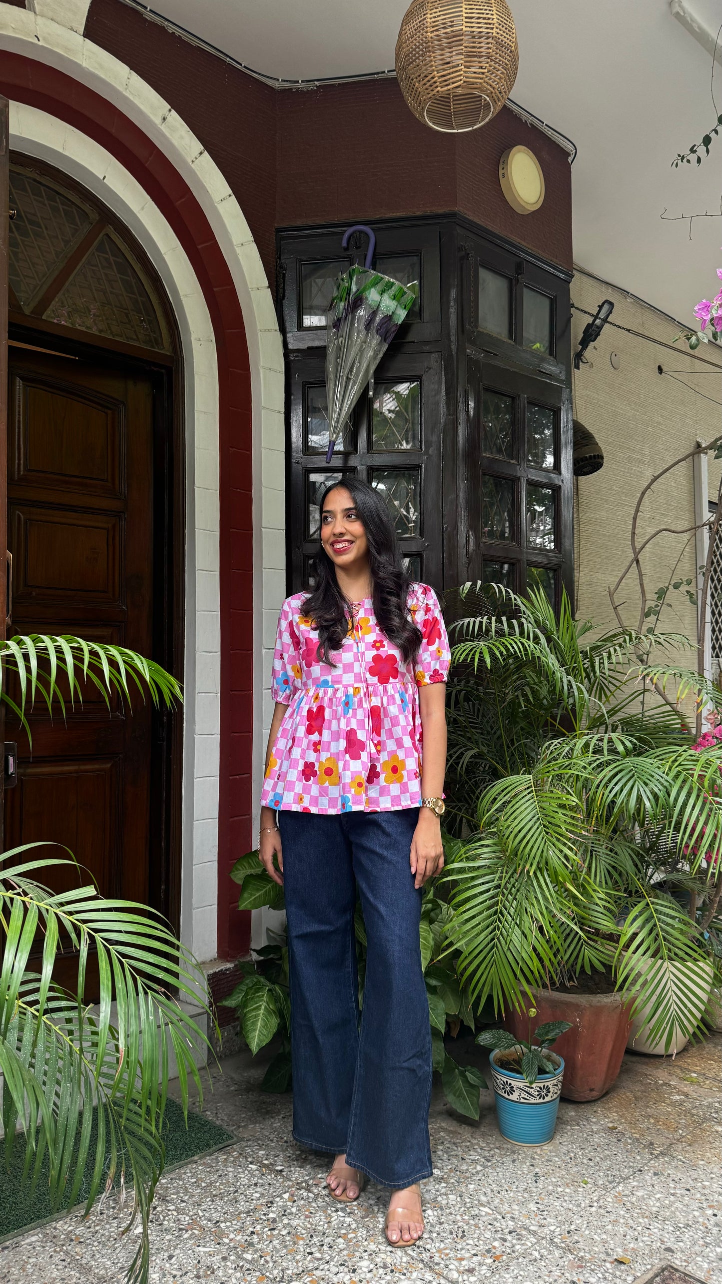 Zig Zag Tunic Top (Premium Fabric) - Pink