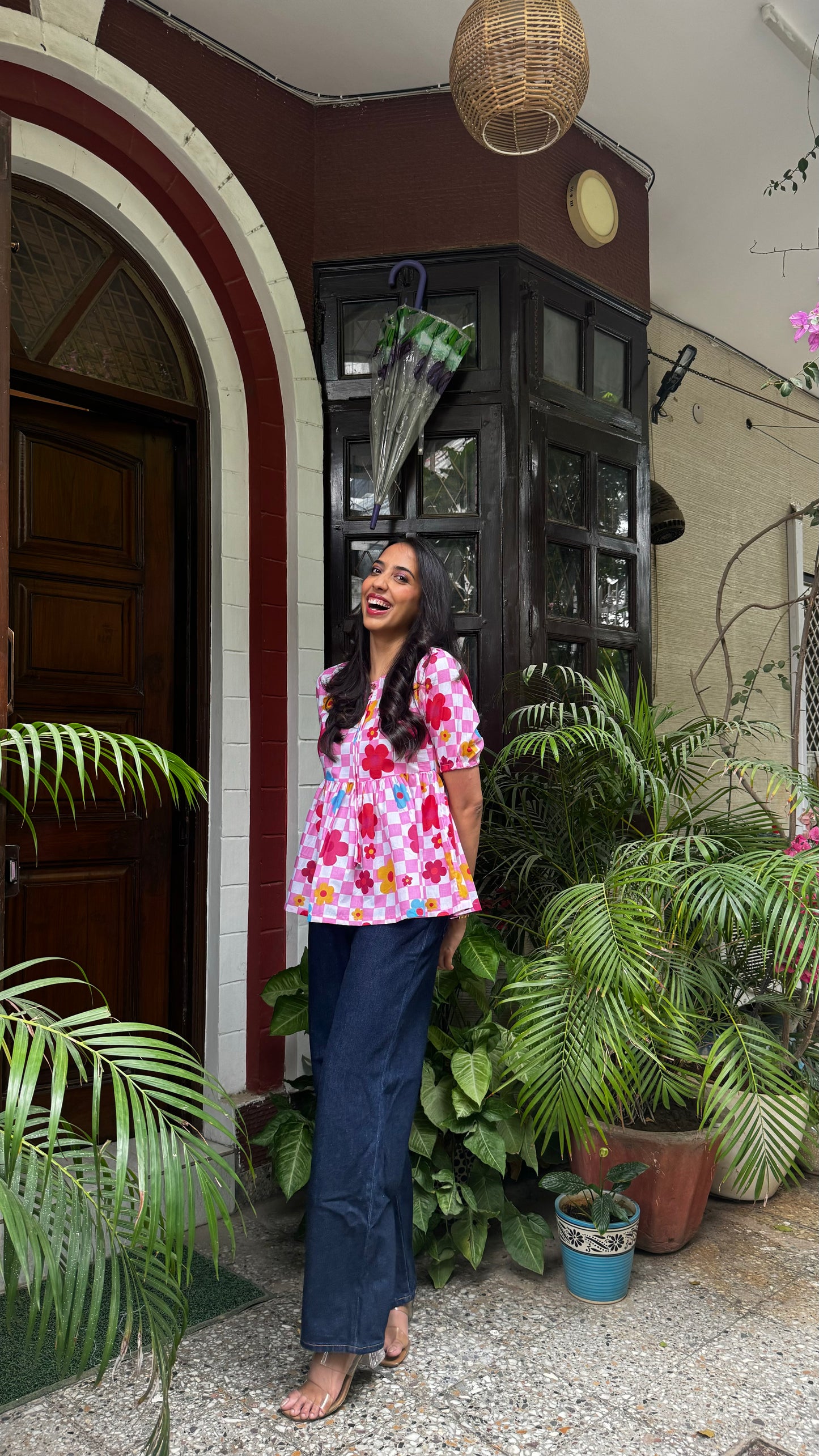 Zig Zag Tunic Top (Premium Fabric) - Pink