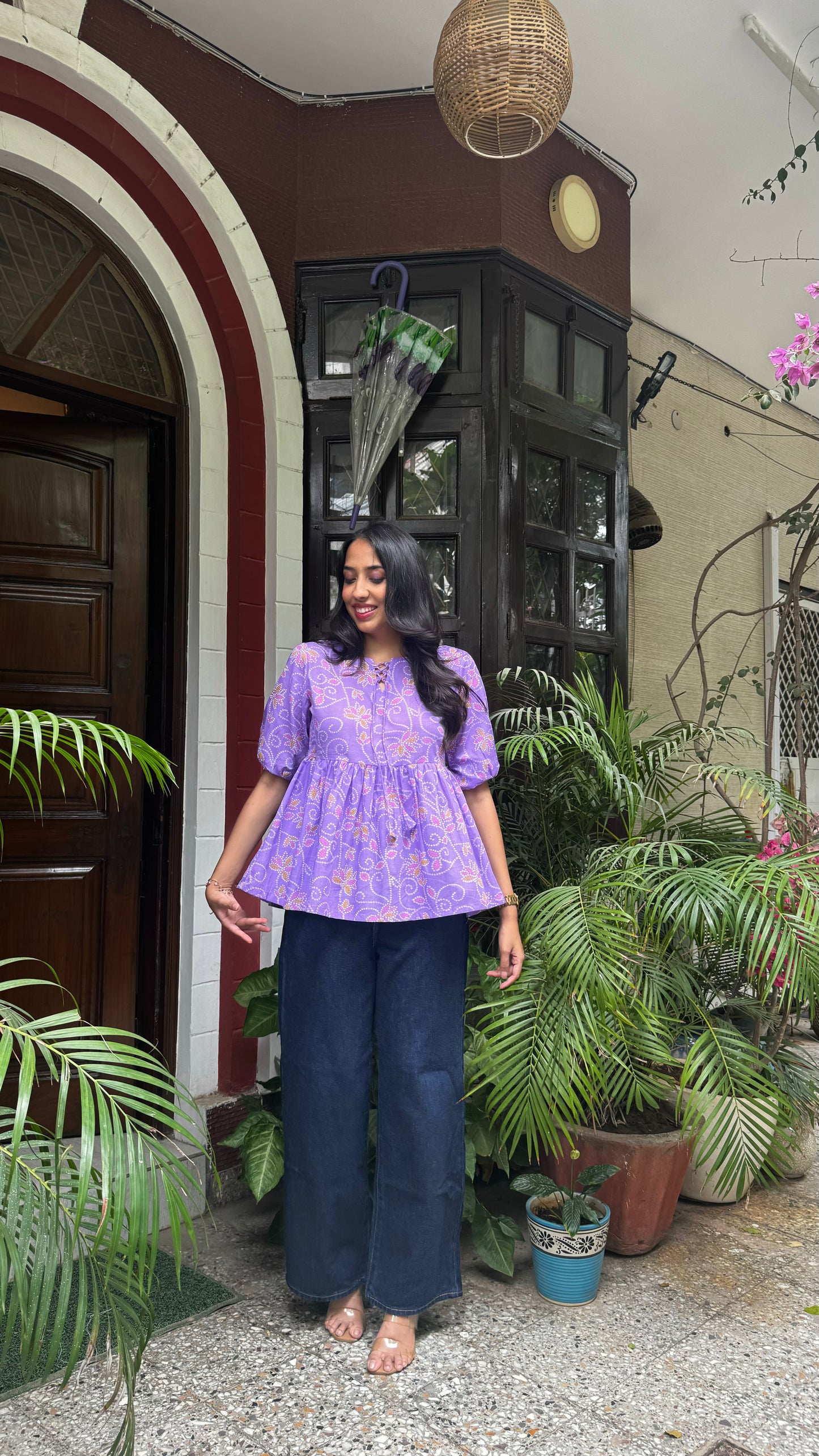 Zig Zag Tunic Top (Premium Fabric) - Purple
