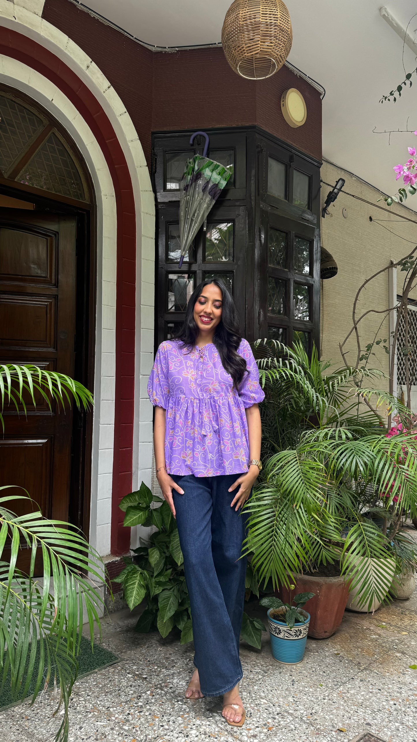 Zig Zag Tunic Top (Premium Fabric) - Purple