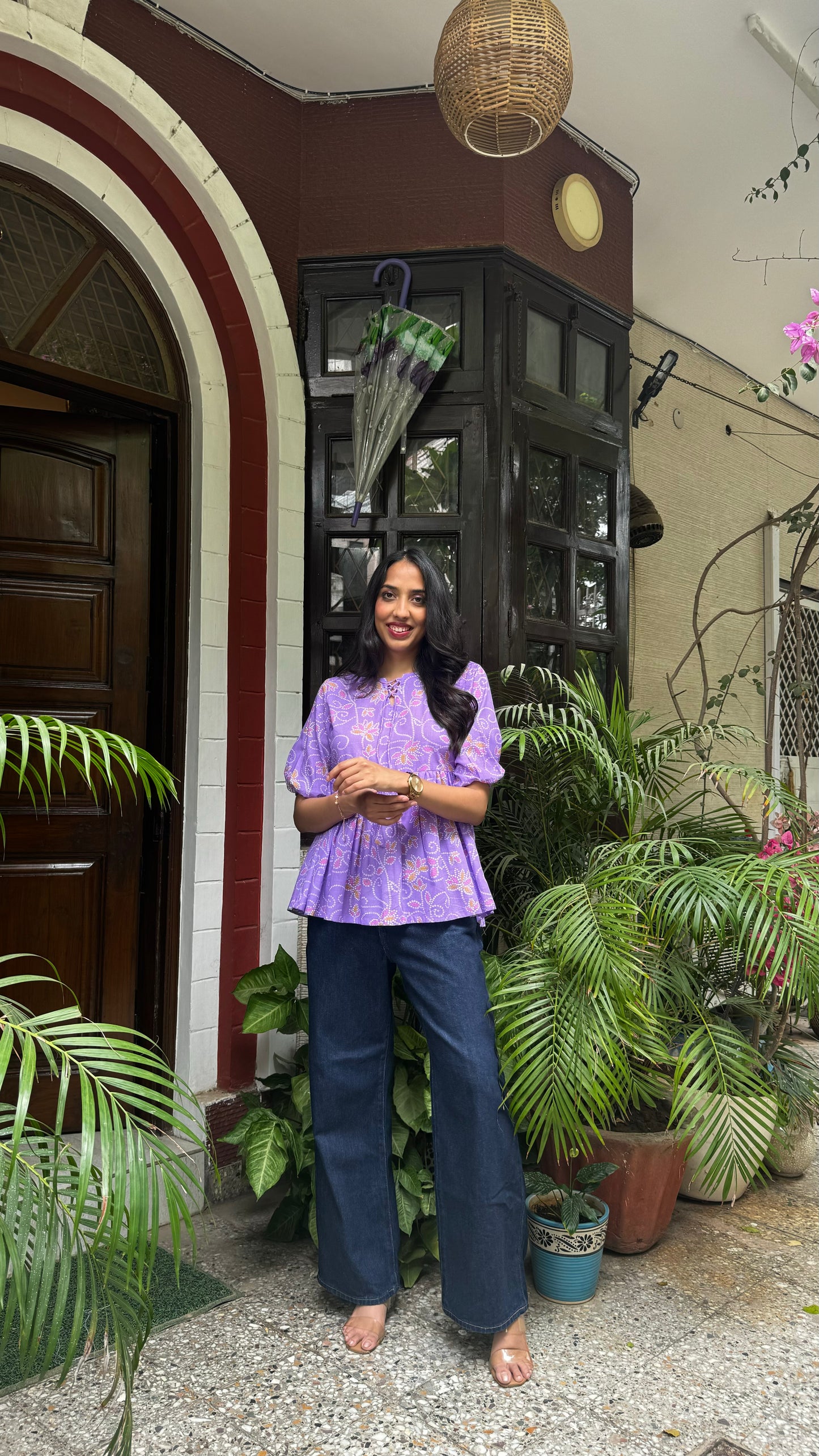 Zig Zag Tunic Top (Premium Fabric) - Purple