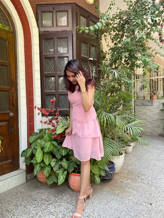 Success Georgette Dress- Pink