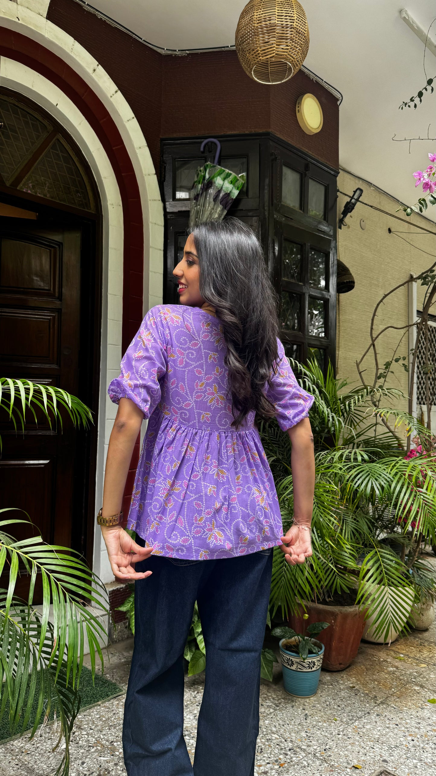 Zig Zag Tunic Top (Premium Fabric) - Purple
