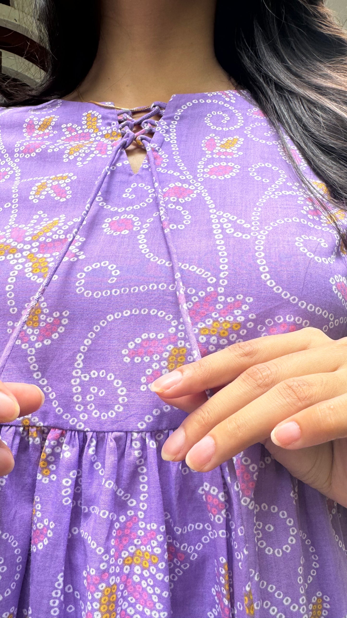Zig Zag Tunic Top (Premium Fabric) - Purple