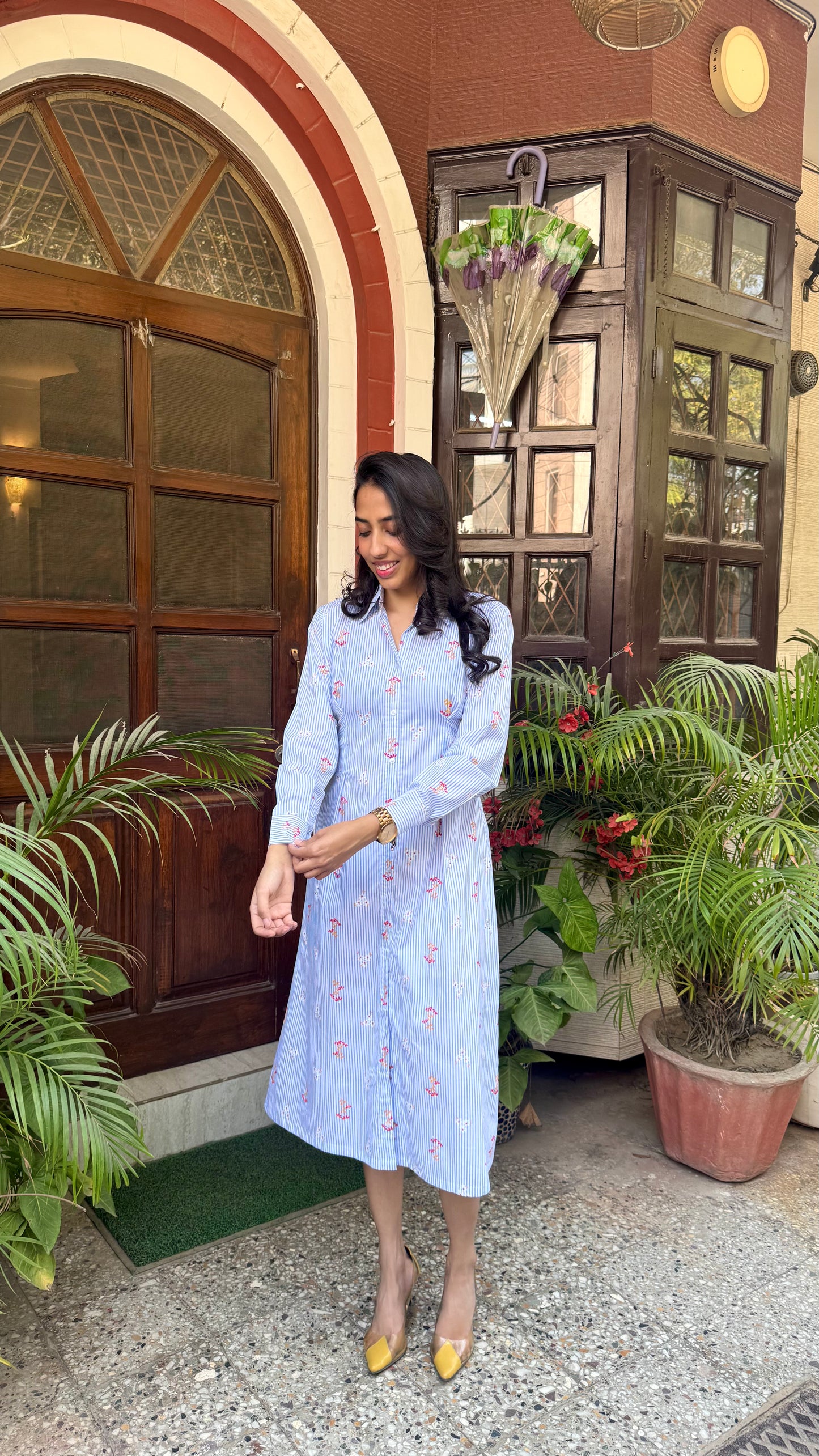 Snatch Your Waist Cotton Shirt Dress – Midi (Premium Collection)