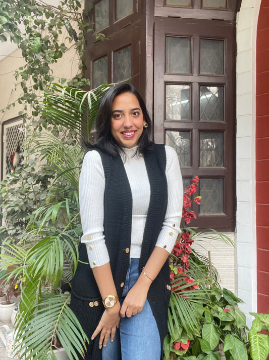 Black Woollen Shrug (Free Size)