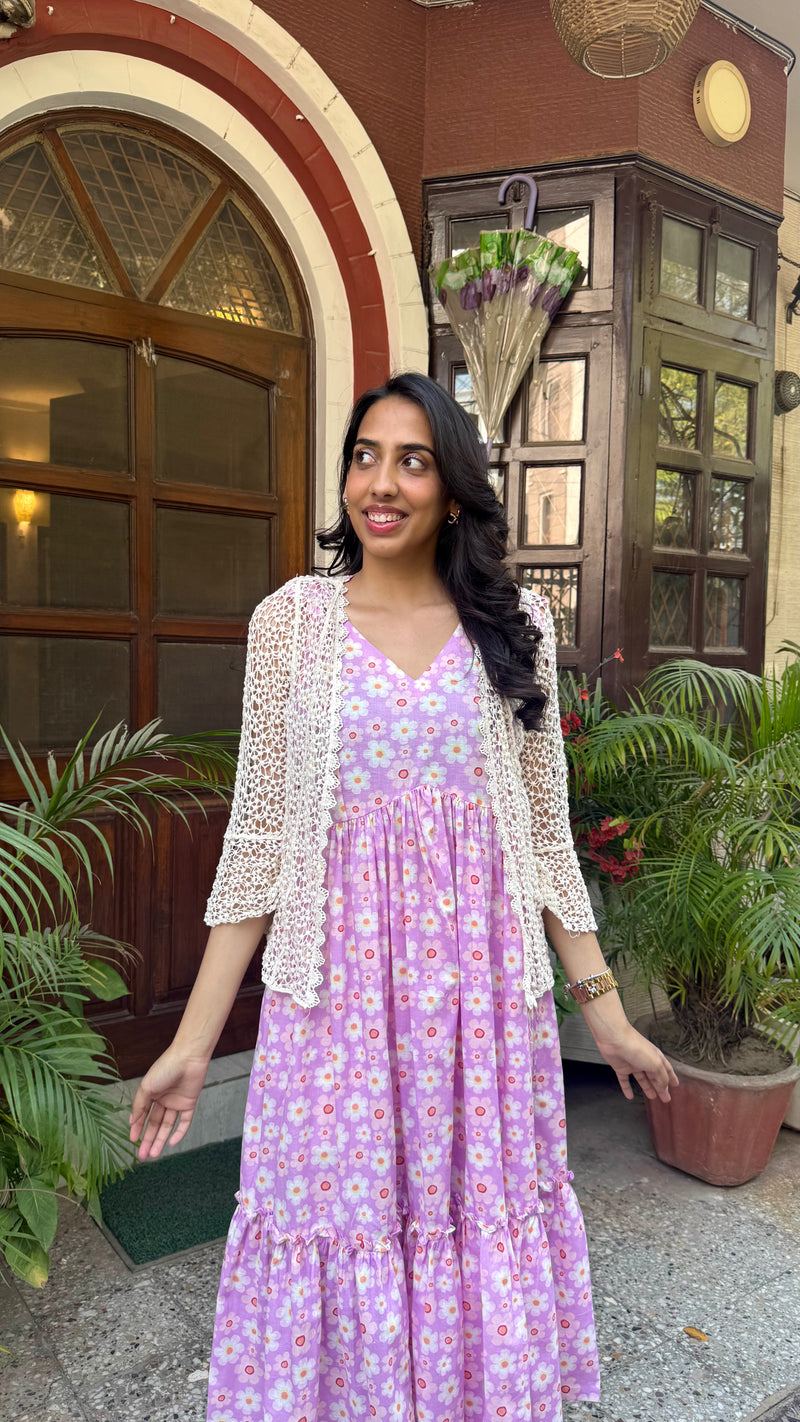 Cloud Lace Shrug - Cream (Free Size)