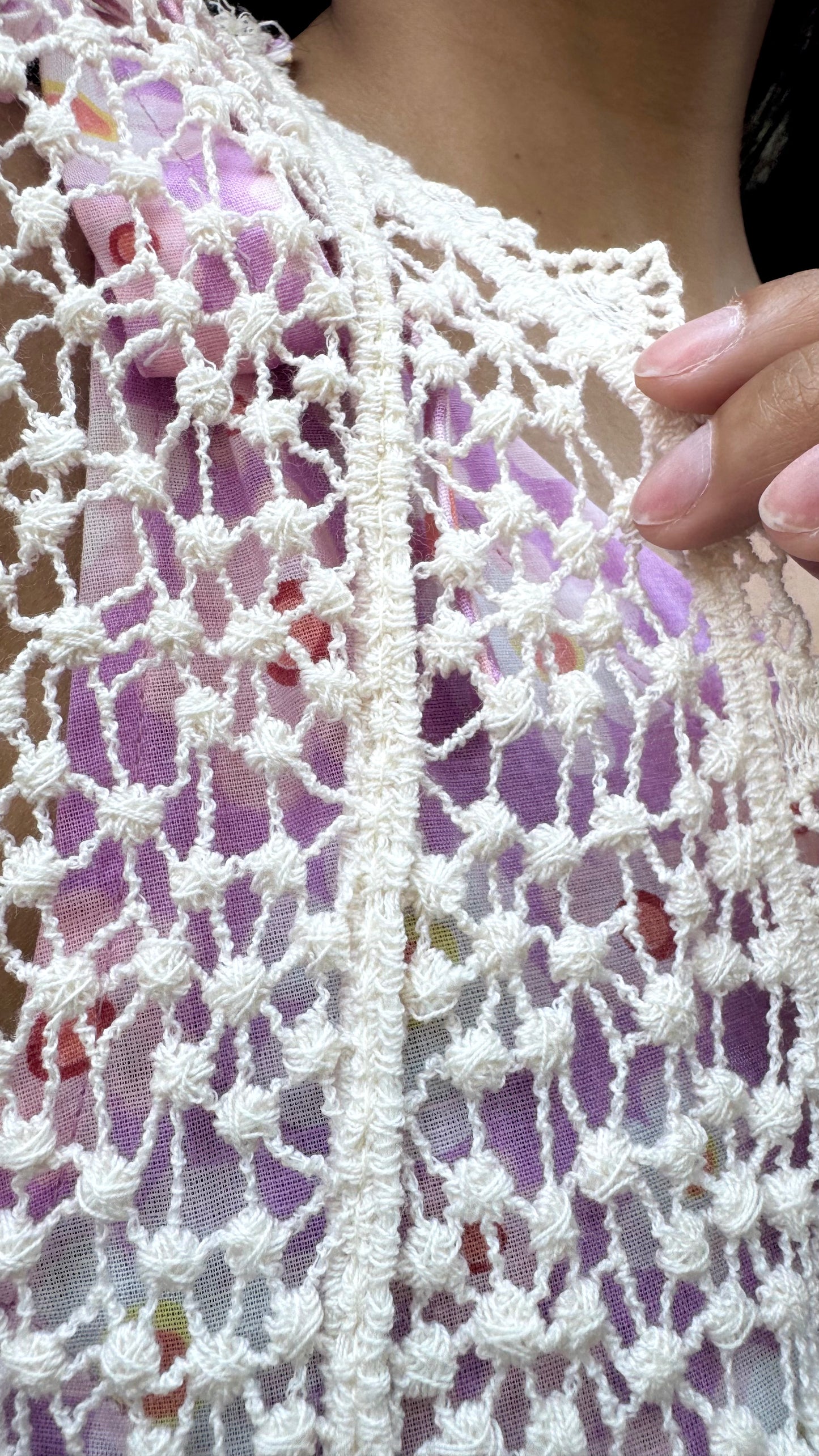 Cloud Lace Shrug - Cream (Free Size)
