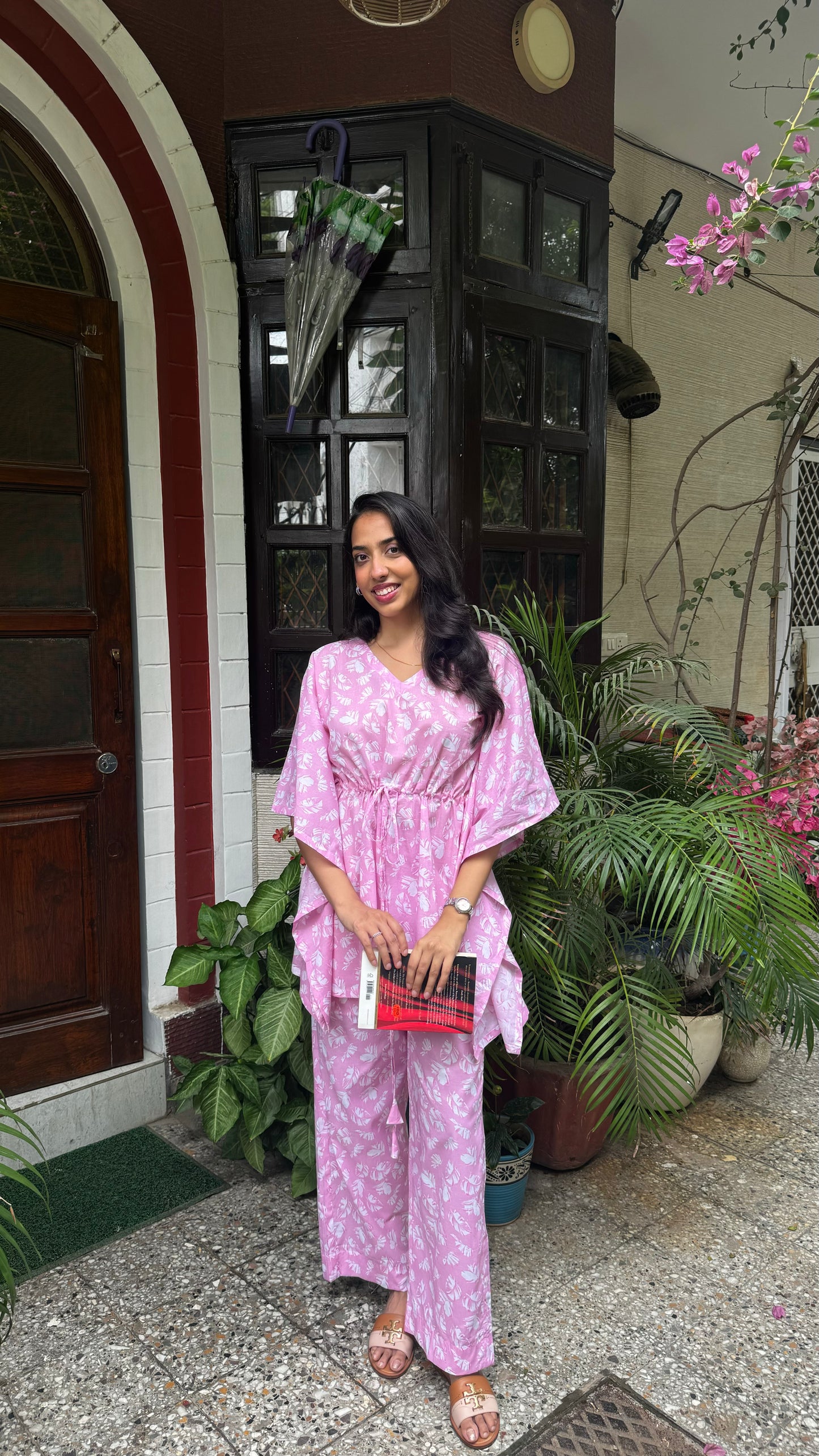 Butter Soft Cotton Kaftan Set (Premium Fabric) - Pink