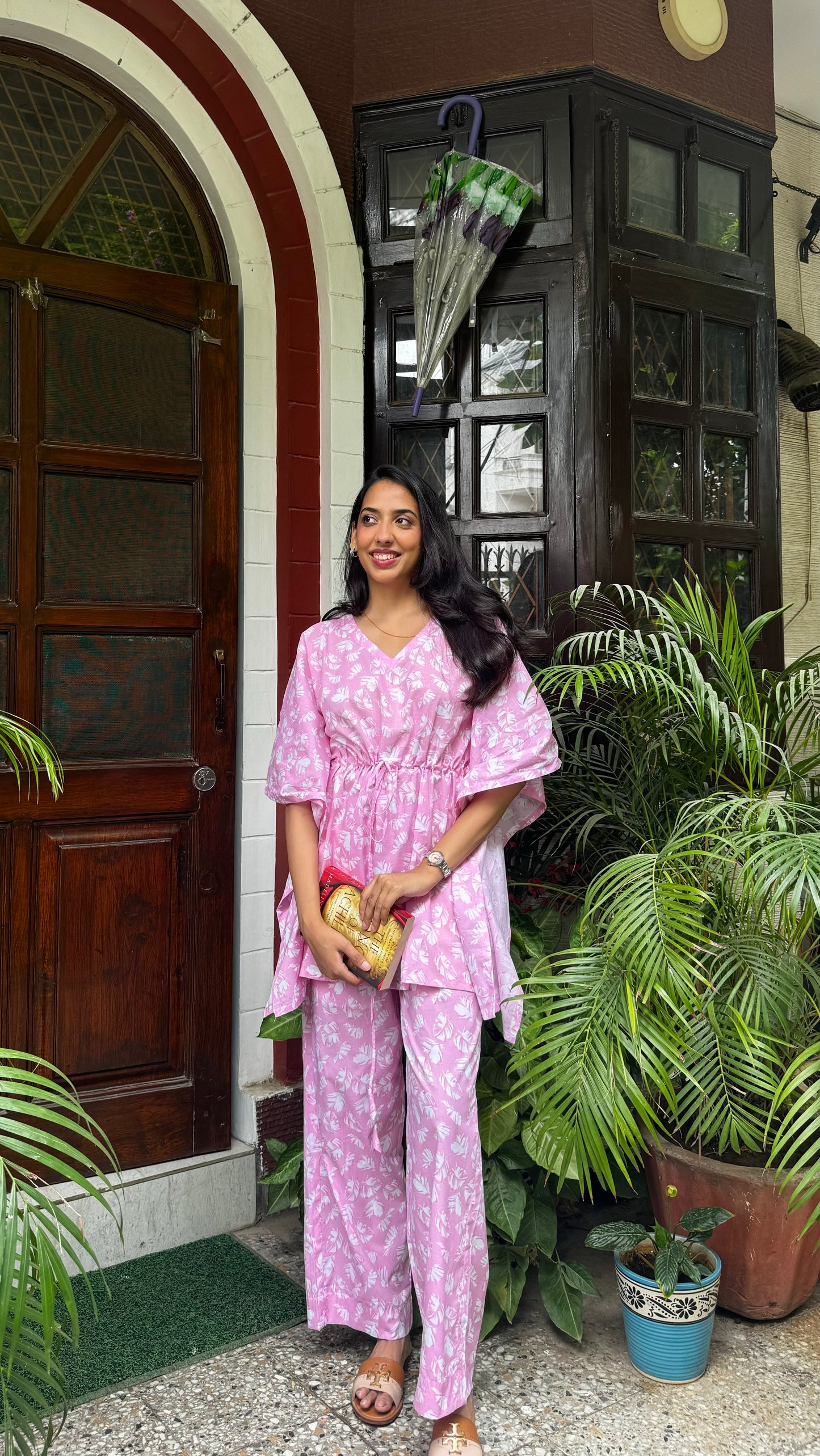 Butter Soft Cotton Kaftan Set (Premium Fabric) - Pink