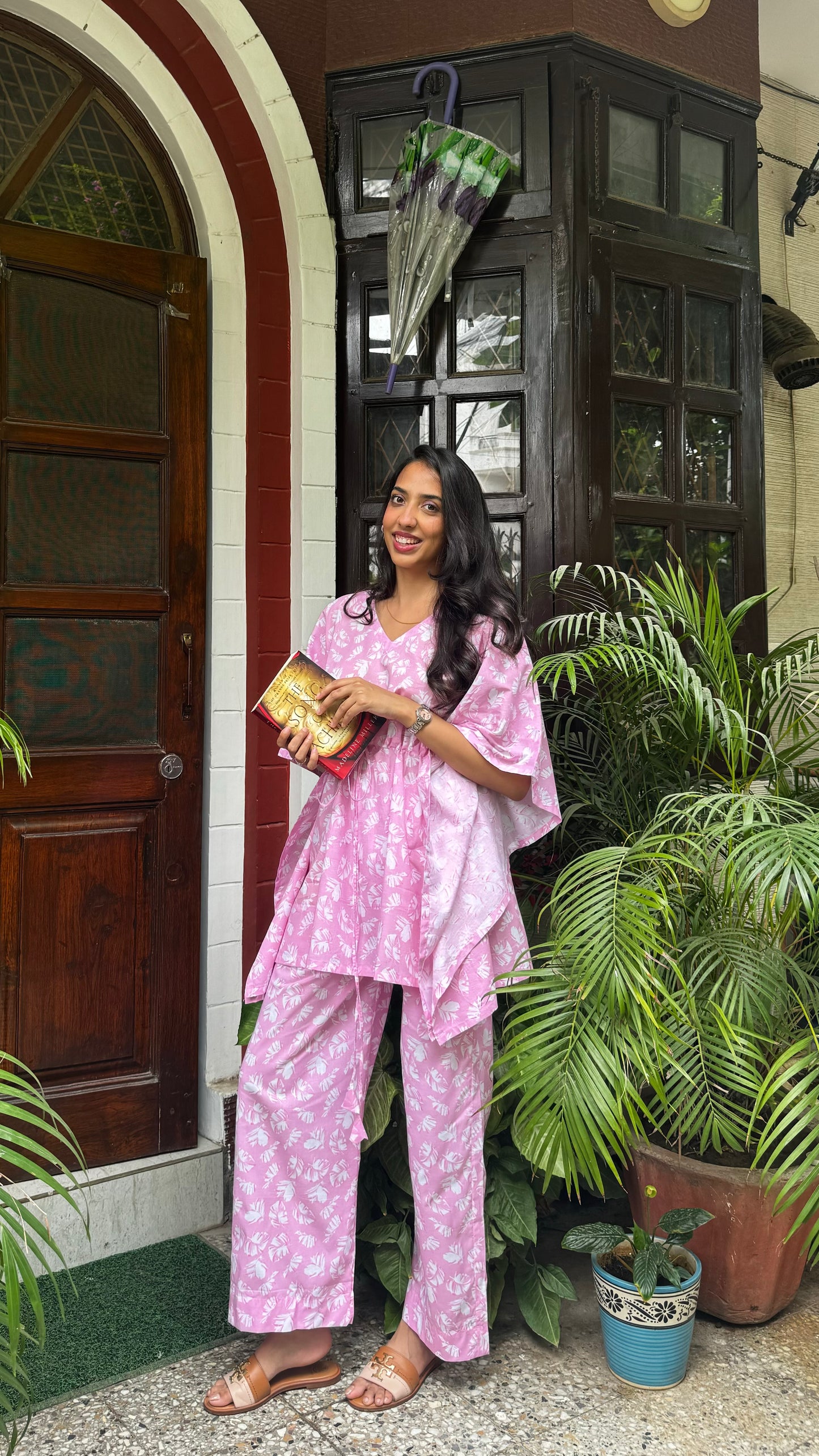 Butter Soft Cotton Kaftan Set (Premium Fabric) - Pink