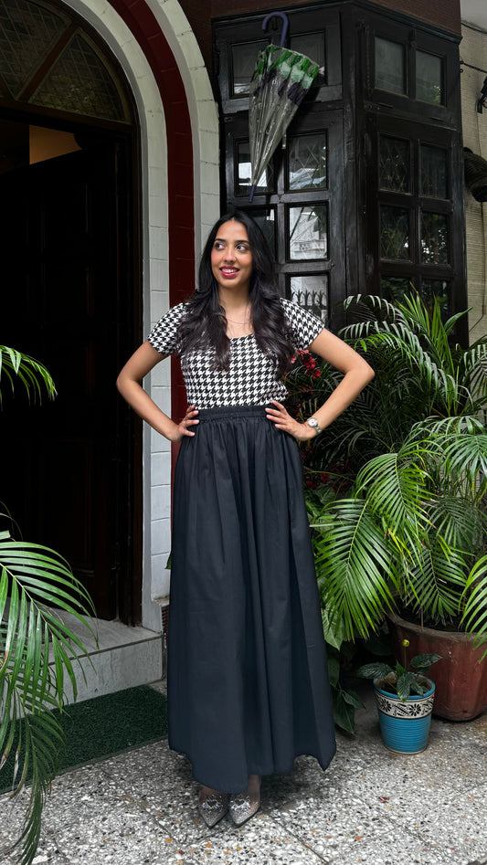 Babe Solid Cotton Skirt - Black (Premium Collection)
