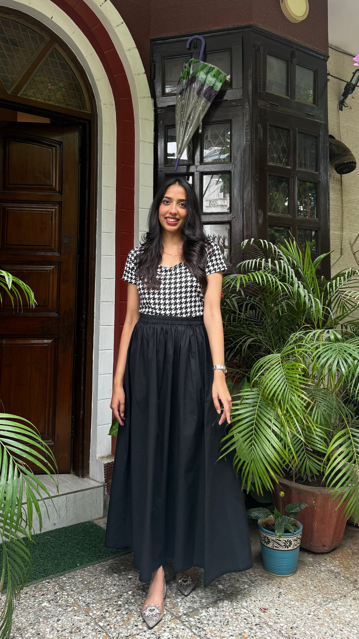 Babe Solid Cotton Skirt - Black (Premium Collection)