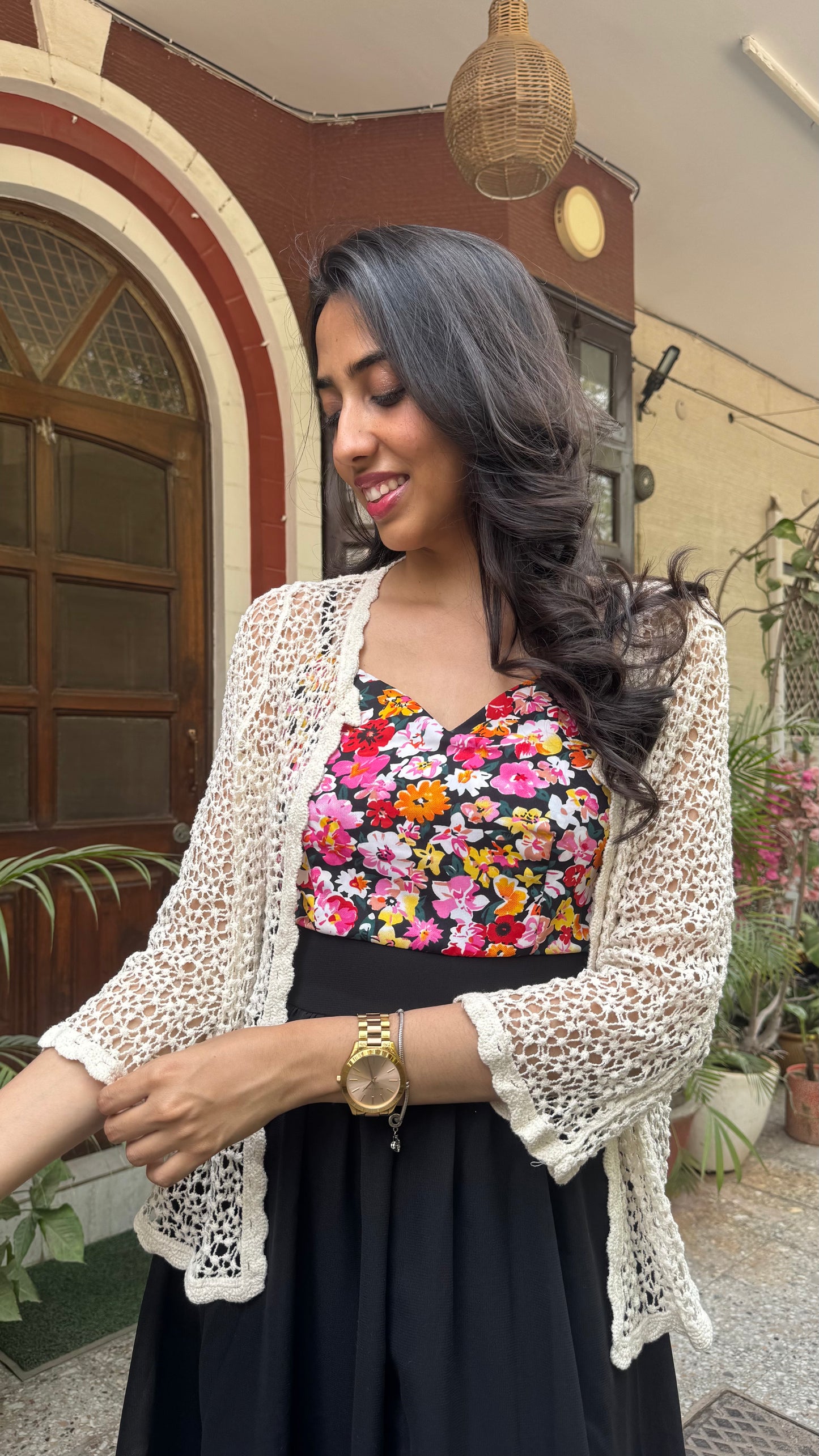 Lacy Lace Shrug - Cream (Free Size)