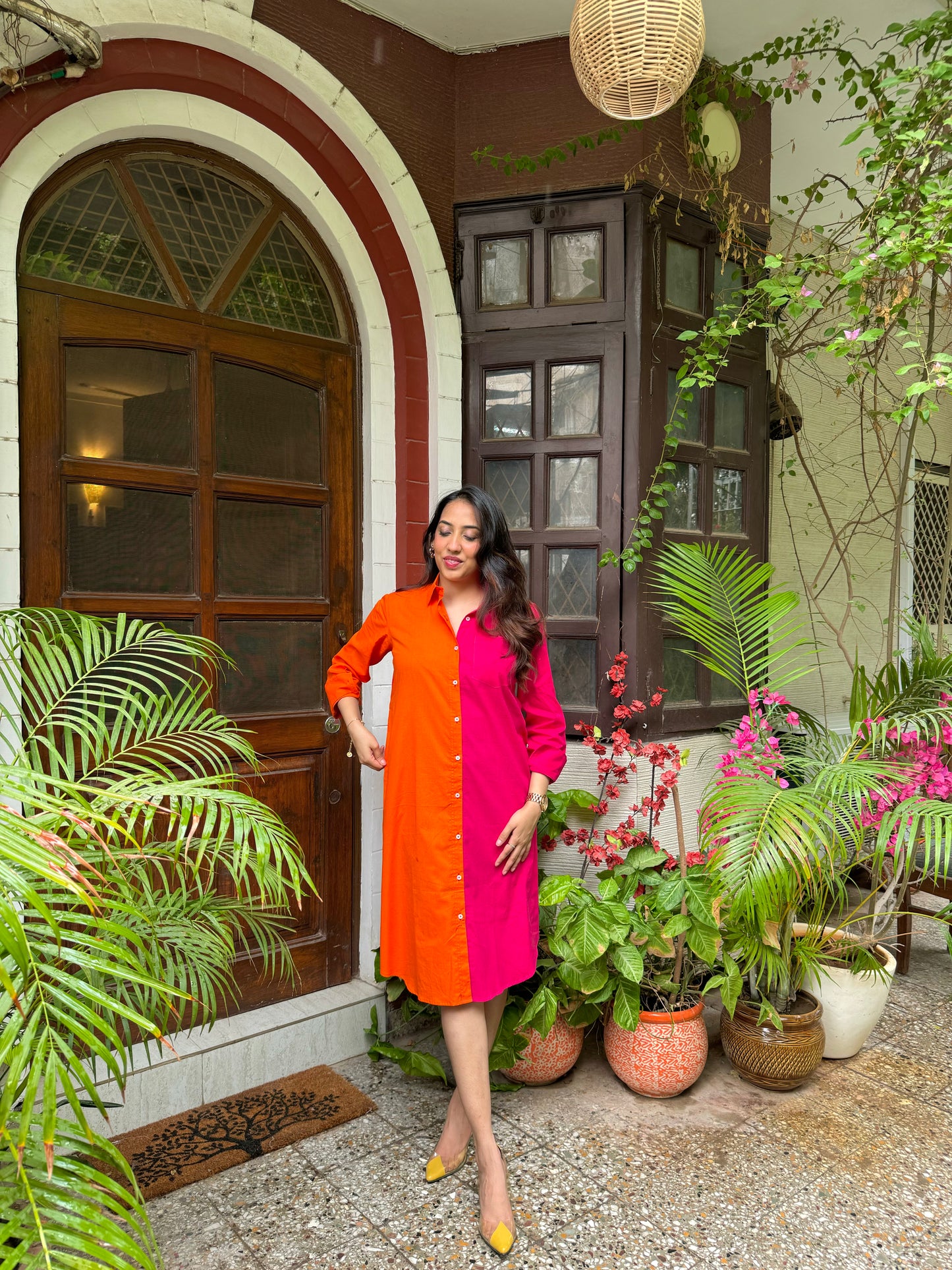 Halfsies Shirt Dress - Midi