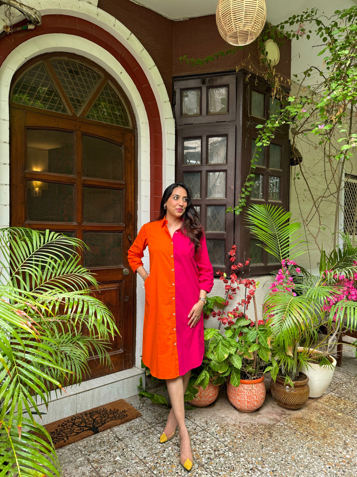 Halfsies Shirt Dress - Midi