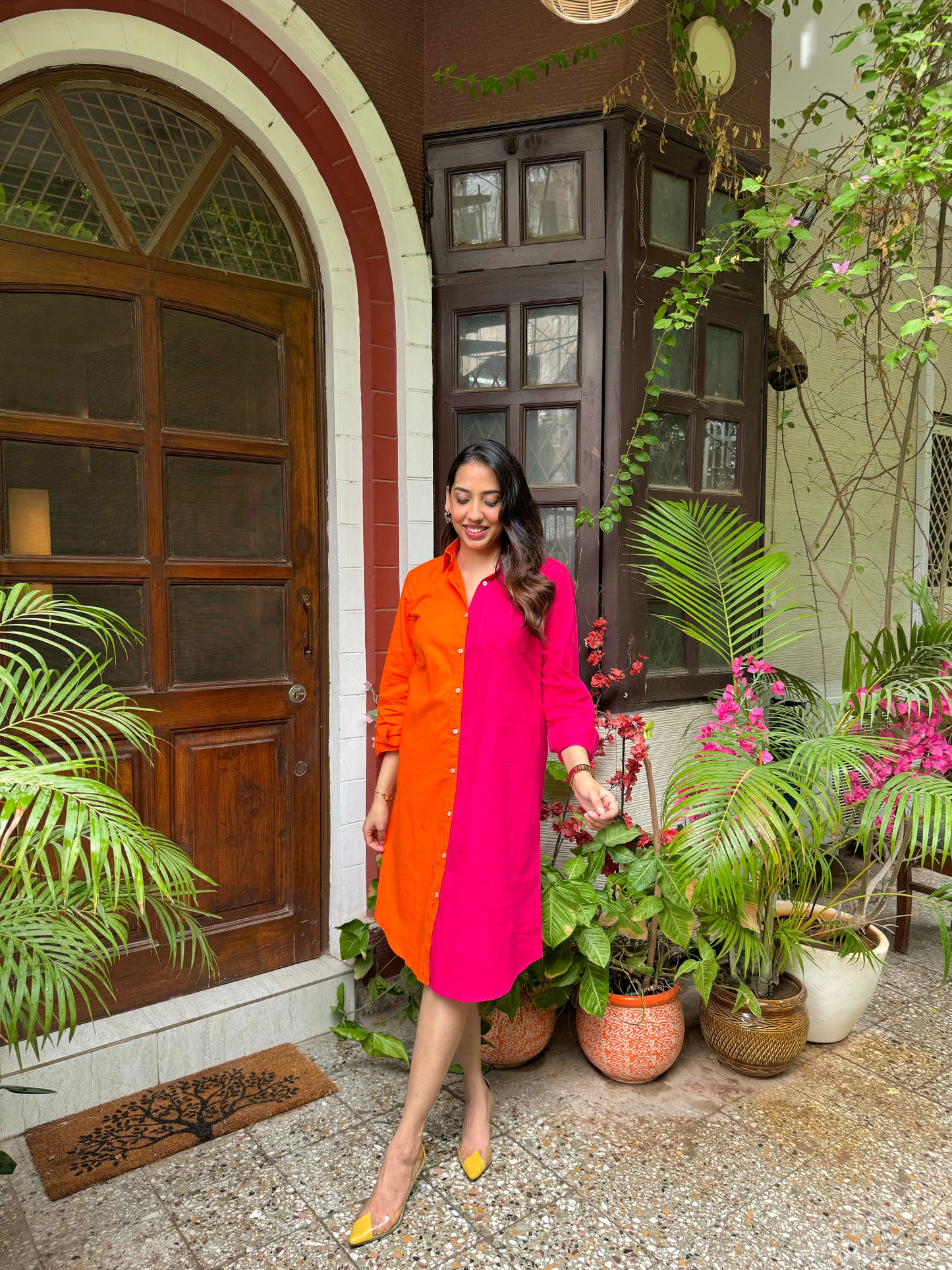 Halfsies Shirt Dress - Midi