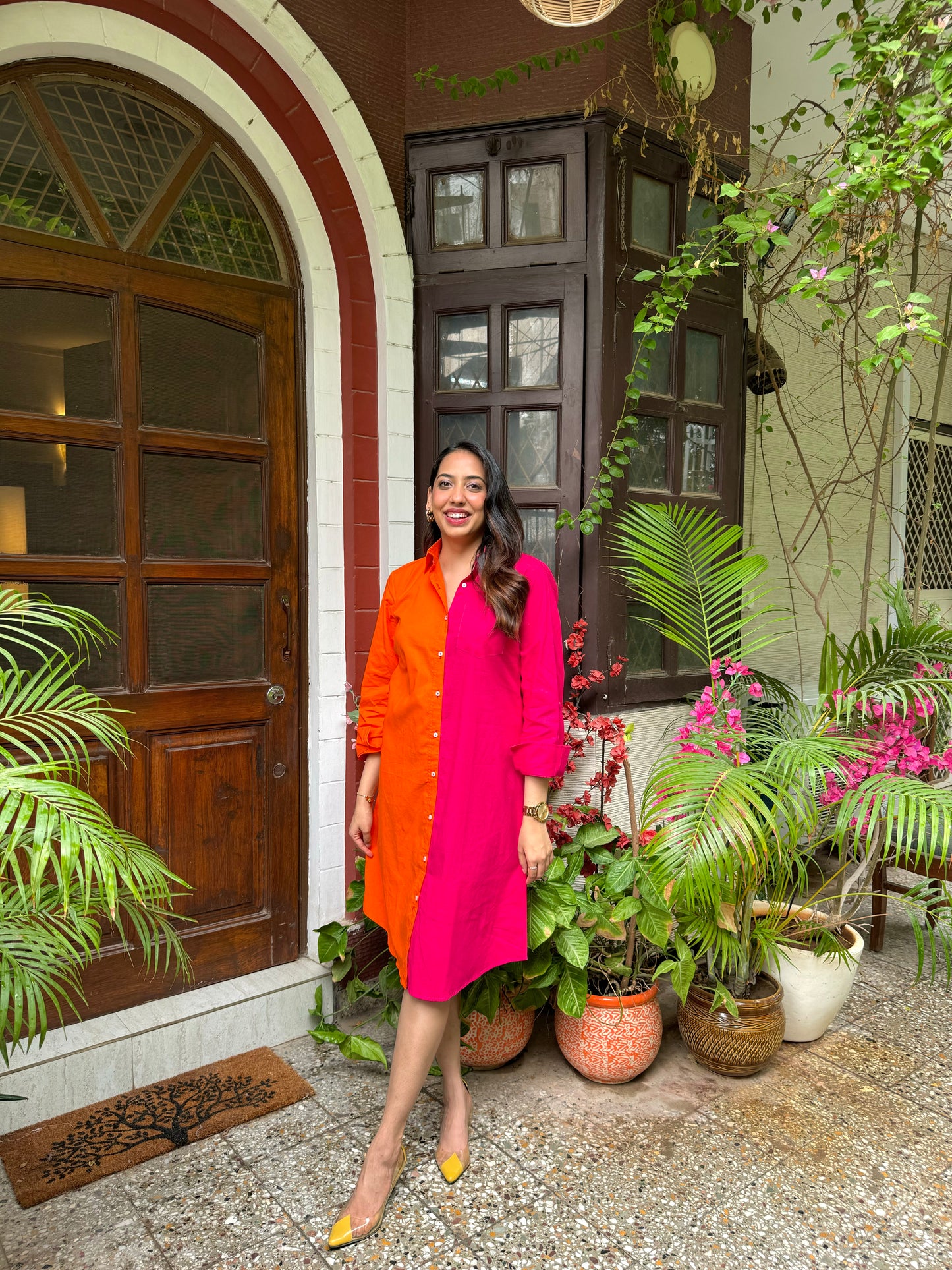 Halfsies Shirt Dress - Midi