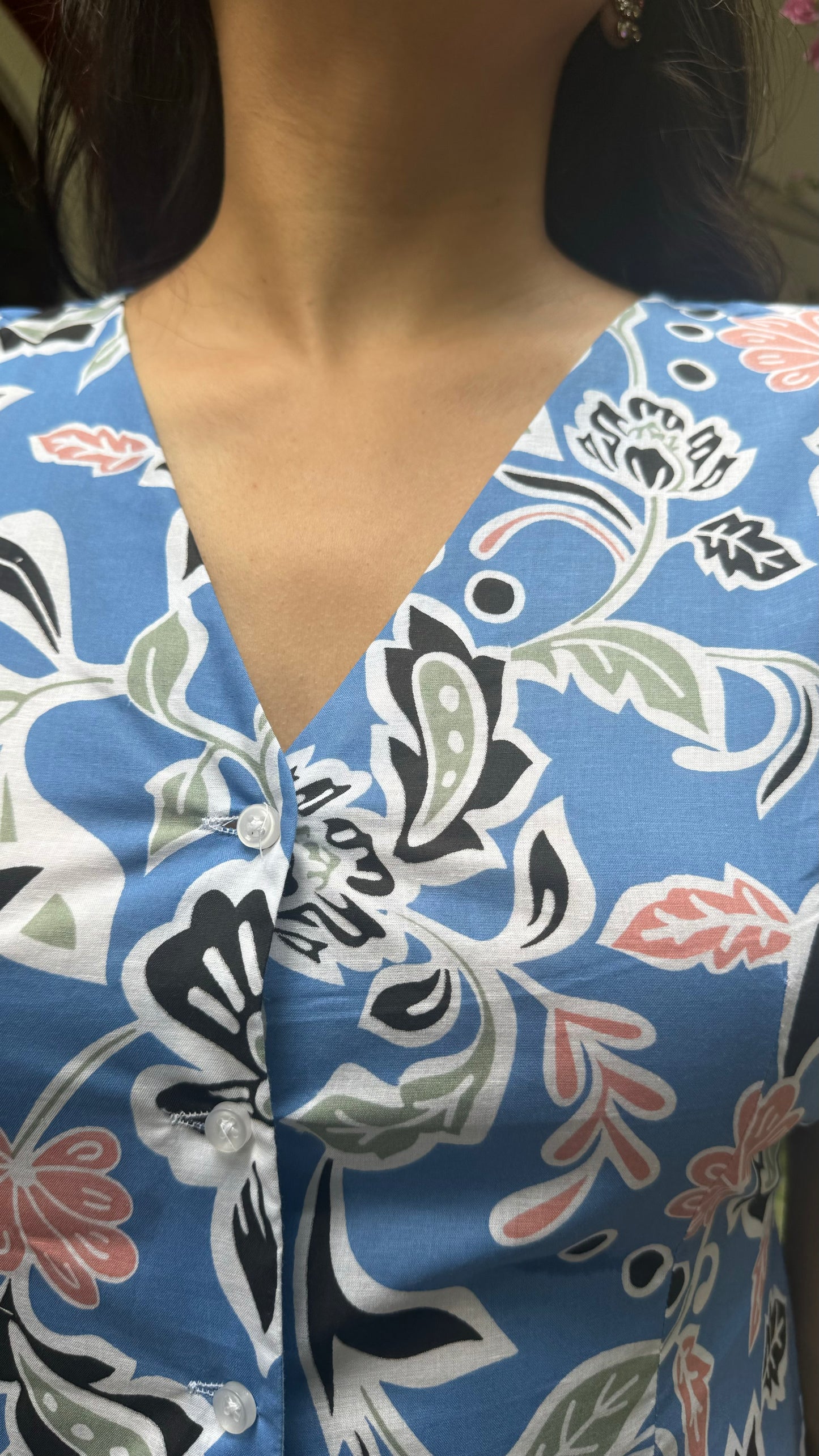 Belle Cotton Shirt - Blue
