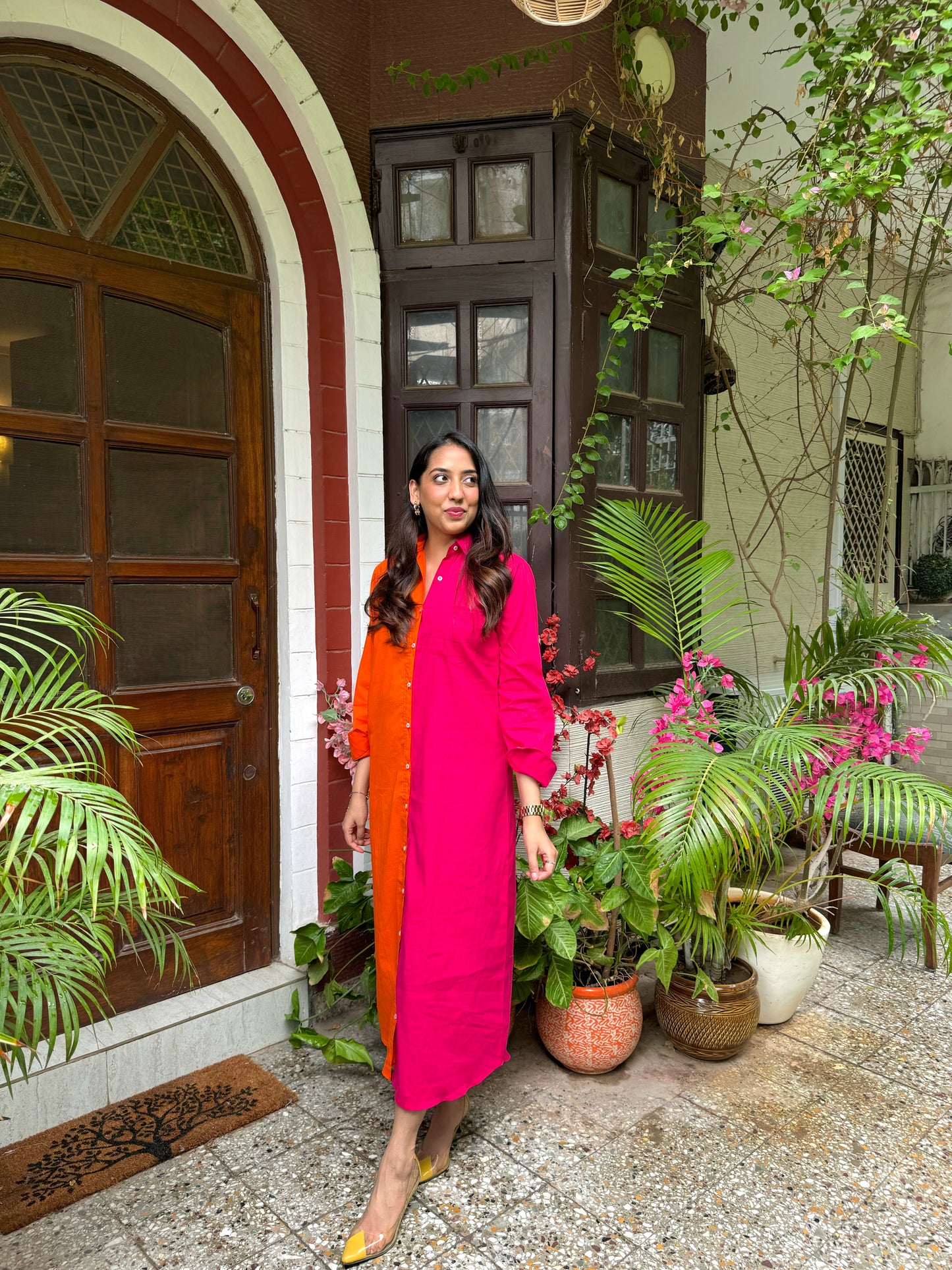 Halfsies Shirt Dress - Maxi