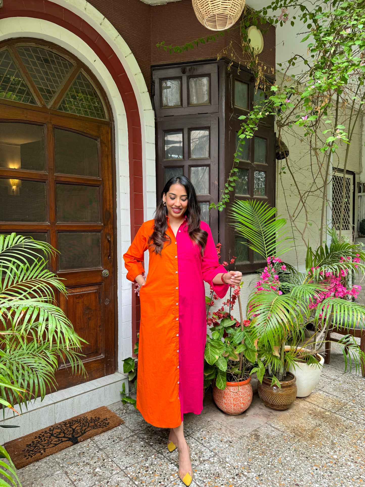 Halfsies Shirt Dress - Maxi