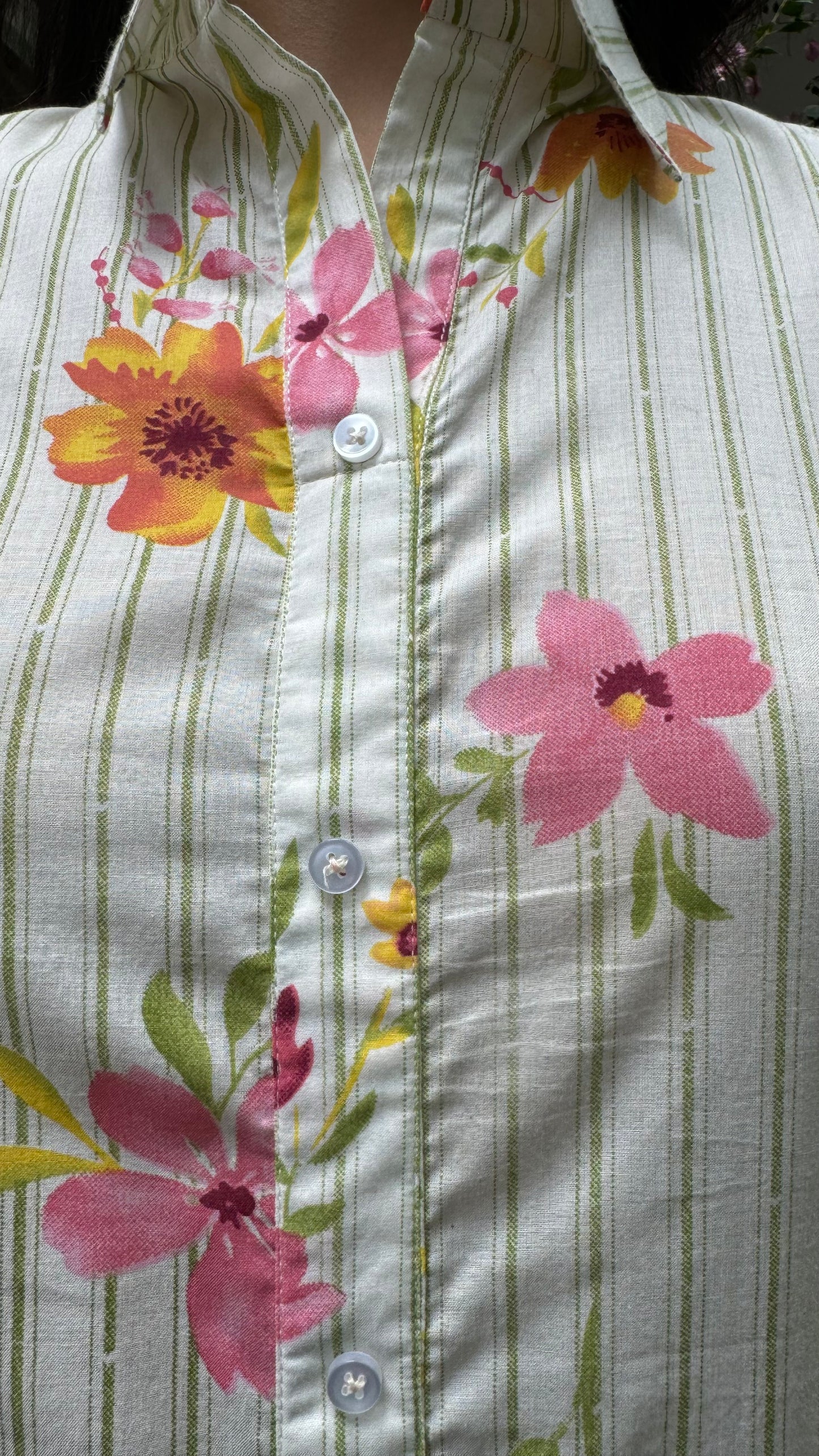 Spring Collared Cotton Dress - Light Green (Premium Collection)