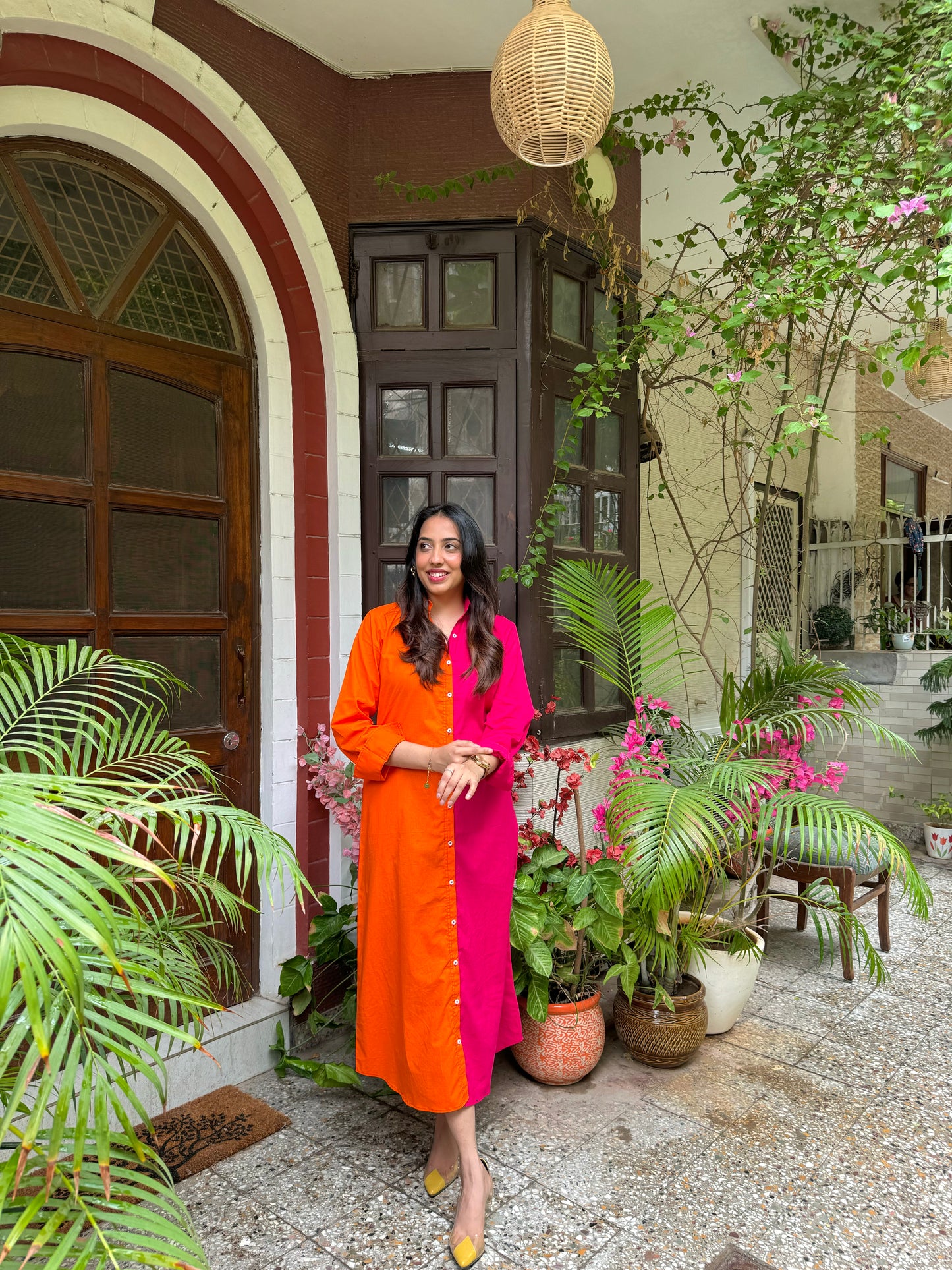 Halfsies Shirt Dress - Maxi