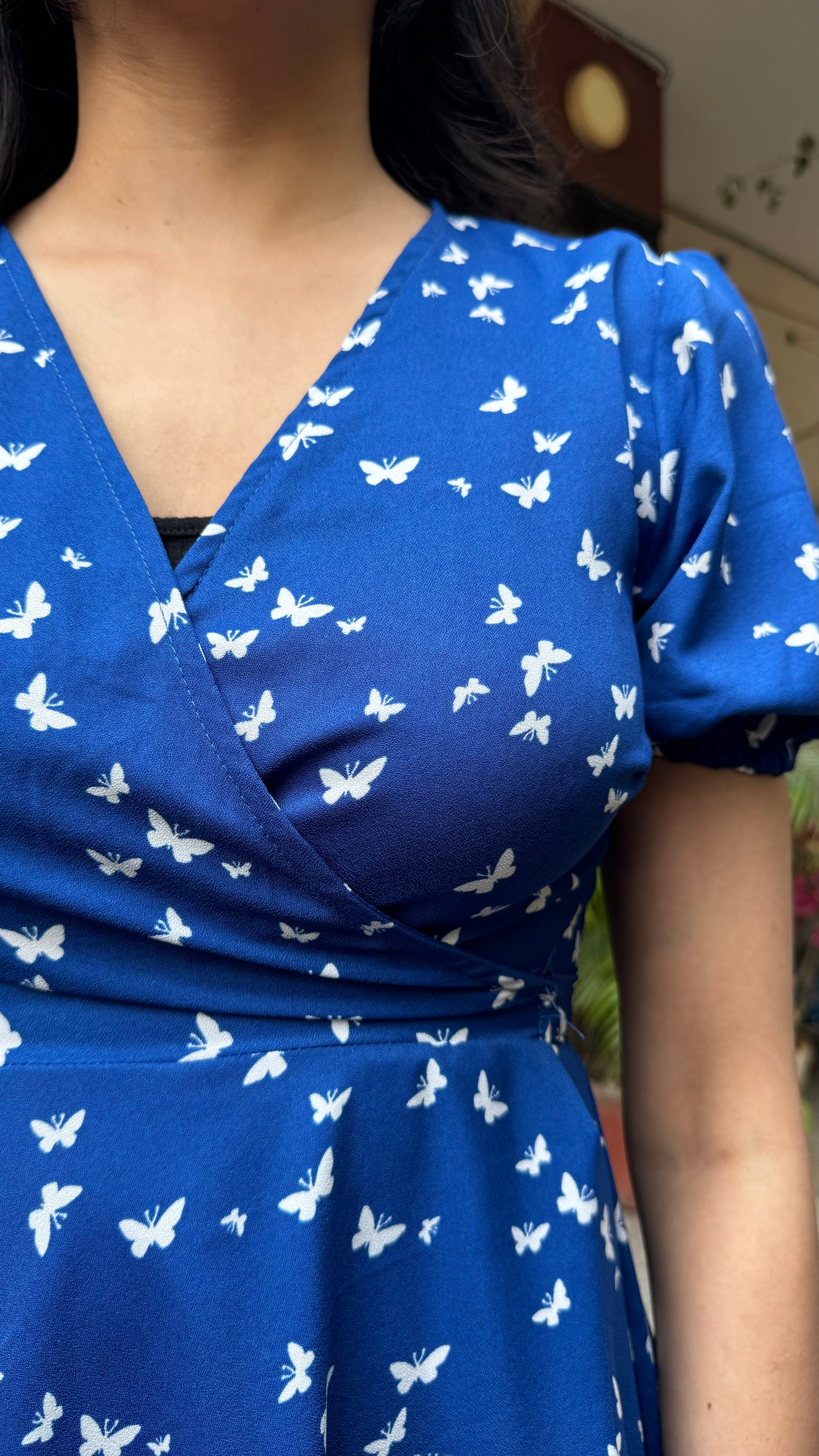 Butterfly Bliss Printed Wrap Dress